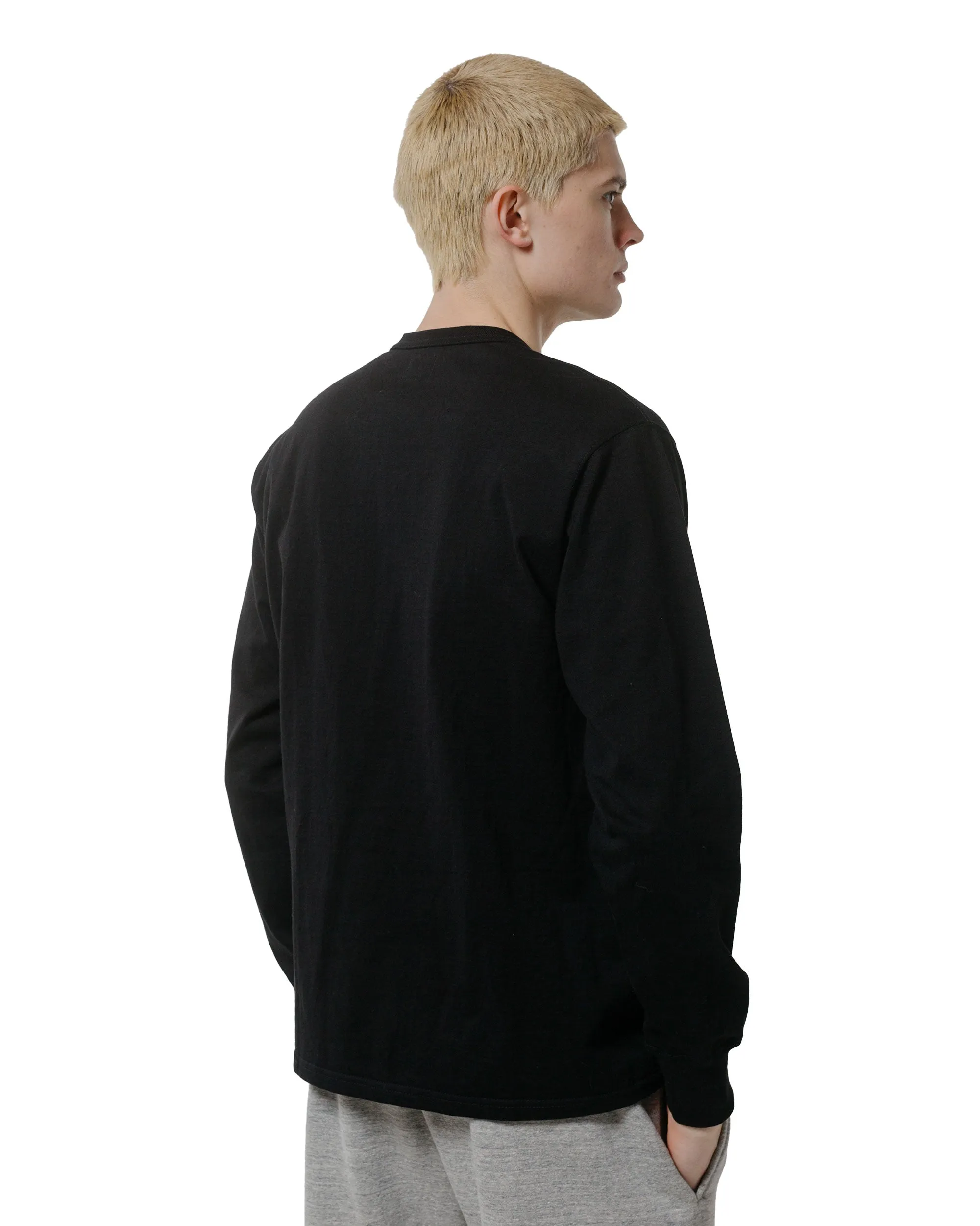 Soft and Stylish The Real McCoy's MC24003 The Real McCoy's Logo Tee L/S Black