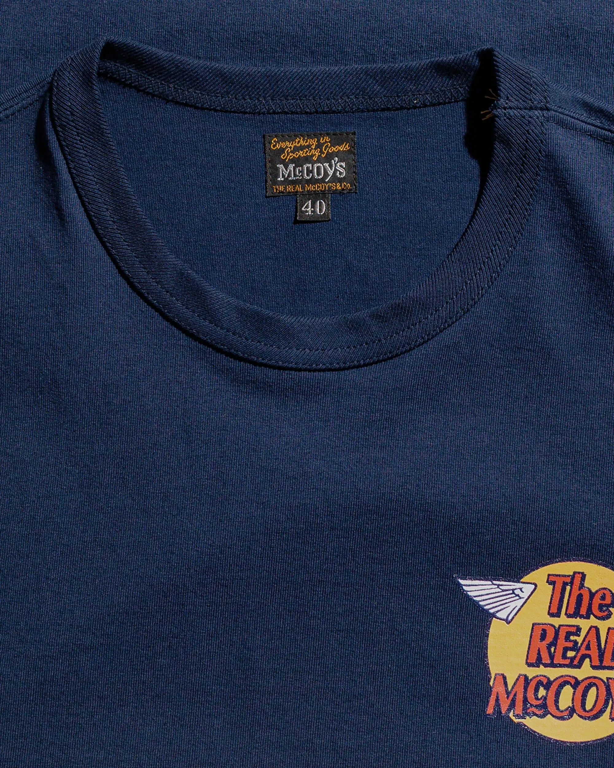 The Real McCoy's MC24004 The Real McCoy's Logo Tee S/S Navy Travel Outfit