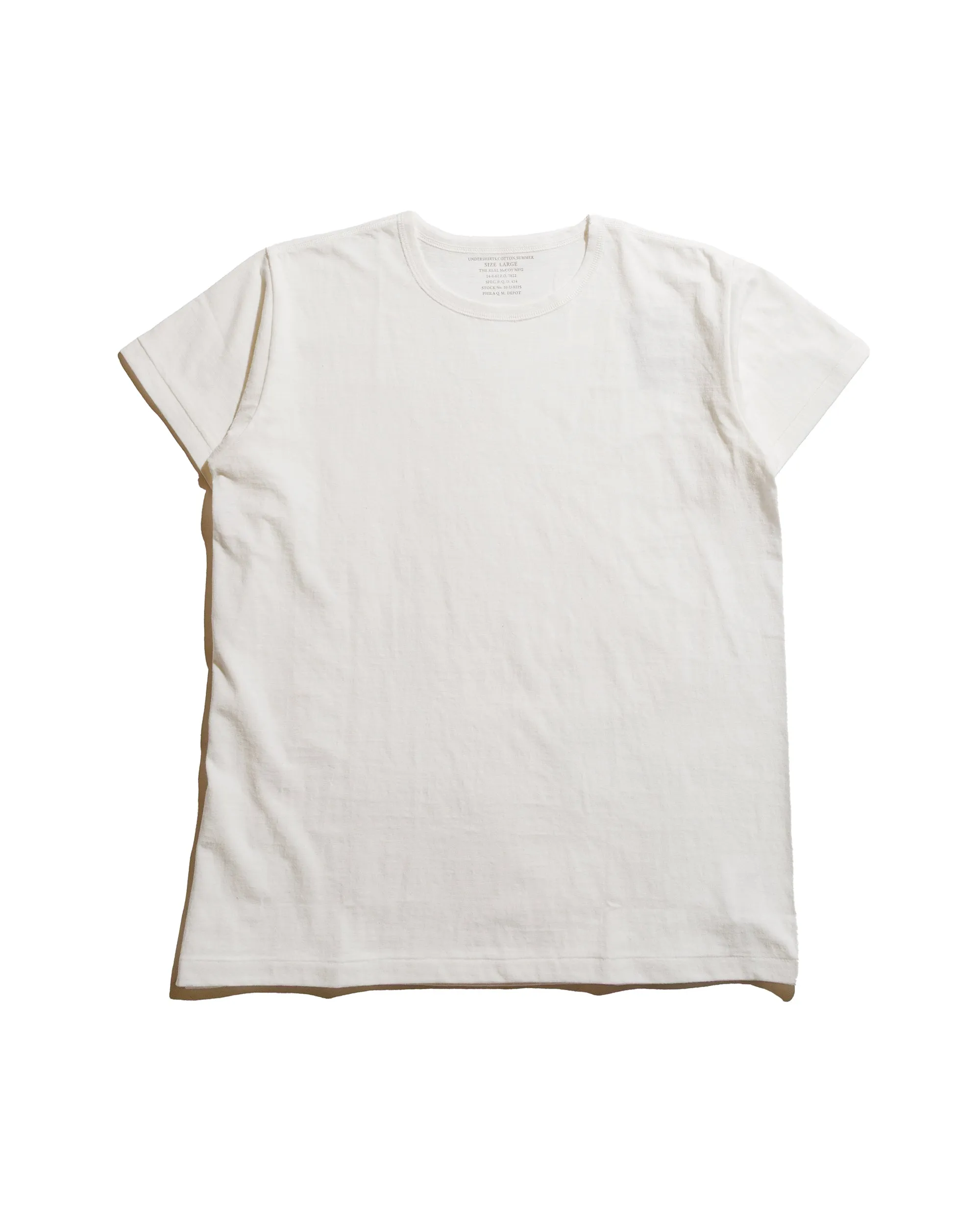 RecycledBlend Geometric Pattern The Real McCoy's MC24014 Undershirt, Cotton, Summer White
