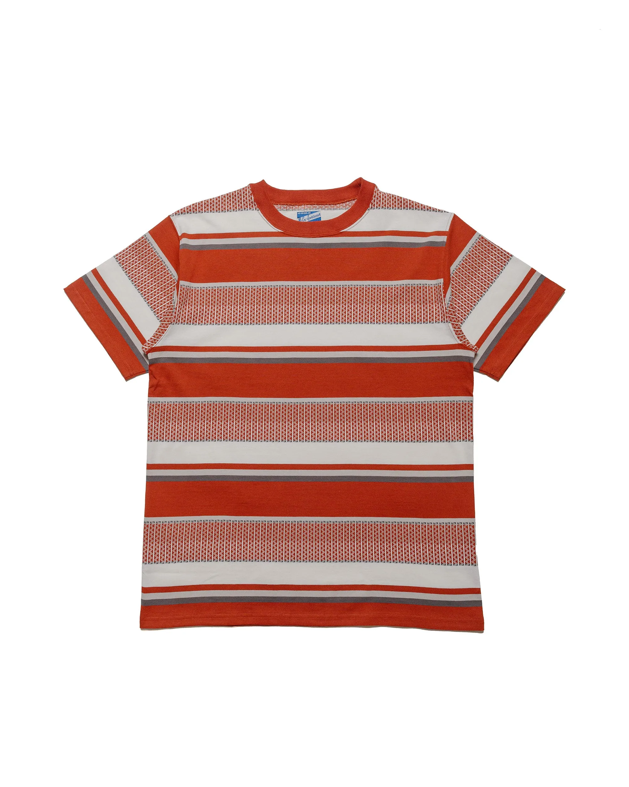 Hypoallergenic Fibers Light Fit The Real McCoy's MC24017 Jacquard Knit Stripe Tee Red
