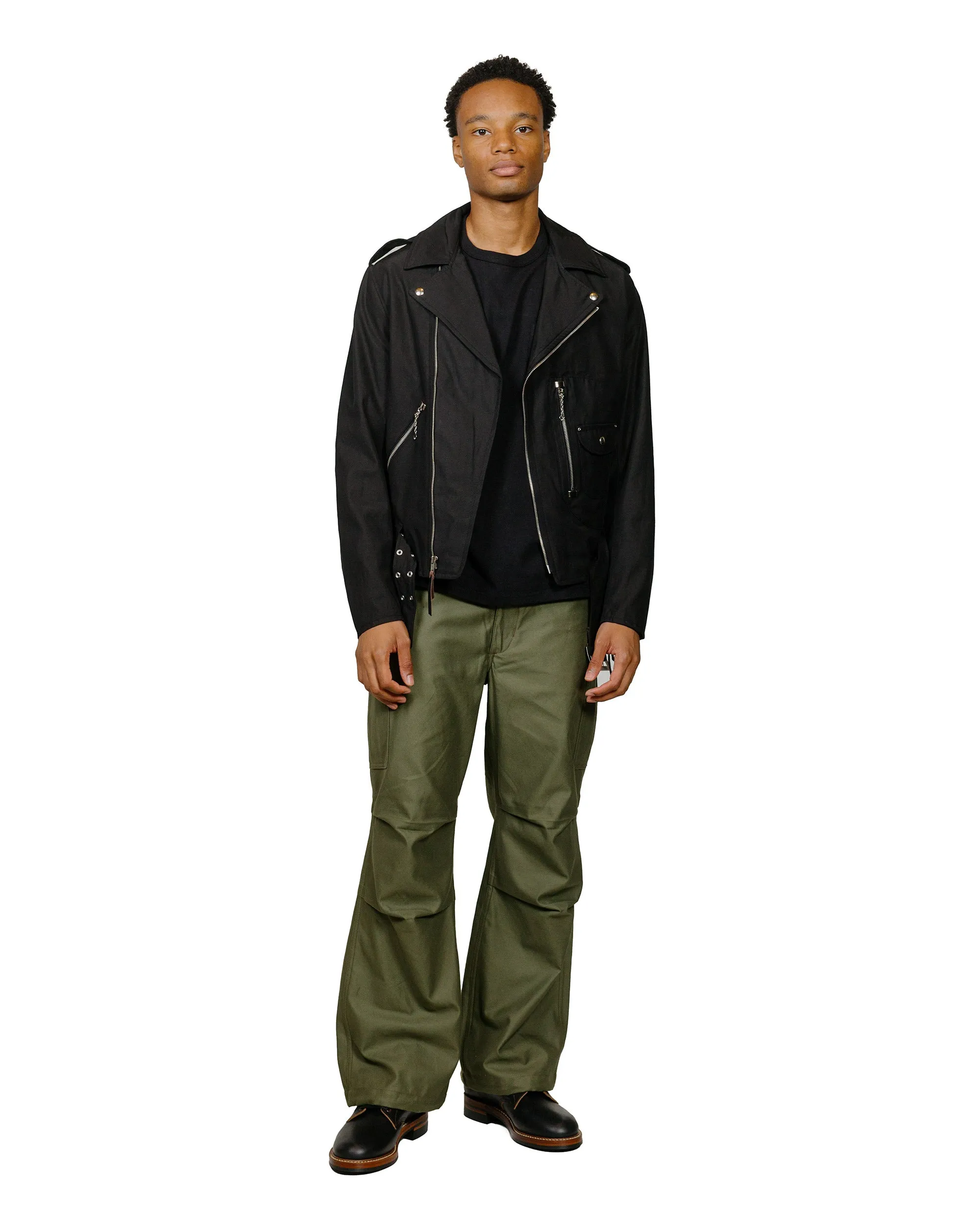 The Real McCoy's MC24019 Pocket Tee L/S Black Seasonal Must-Have Water Based Ink Print