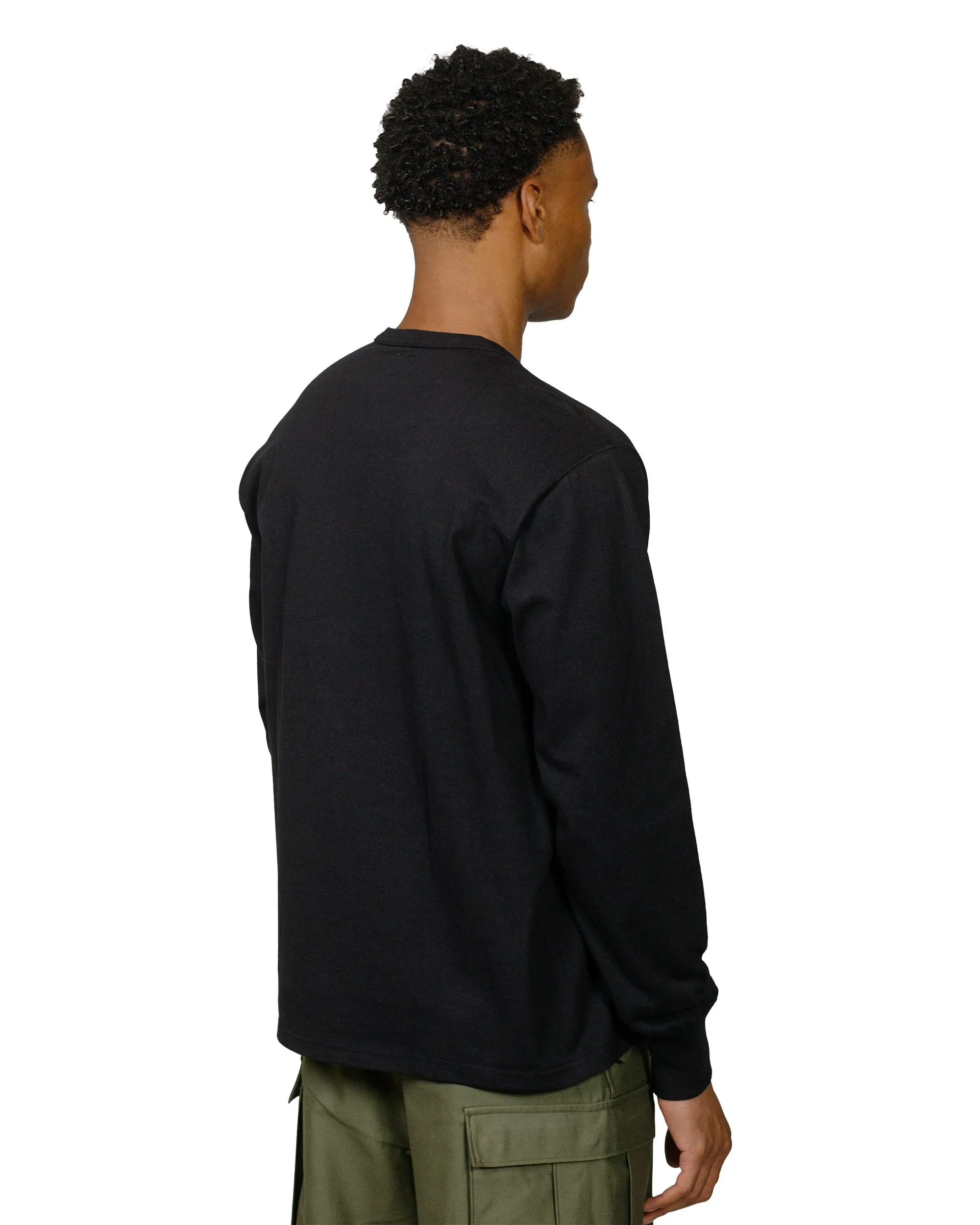 The Real McCoy's MC24019 Pocket Tee L/S Black Tight Fit Thermal Regulating Layer