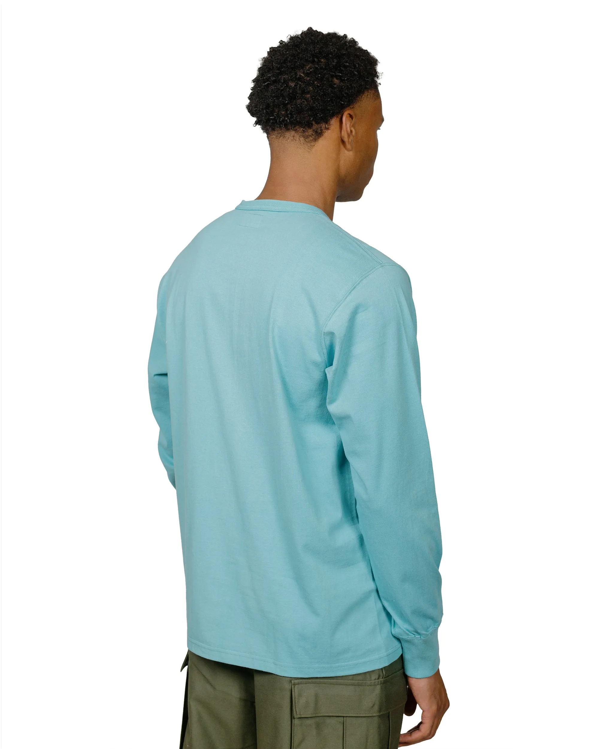 The Real McCoy's MC24019 Pocket Tee L/S Teal Fade Resistant Coating weekday wear