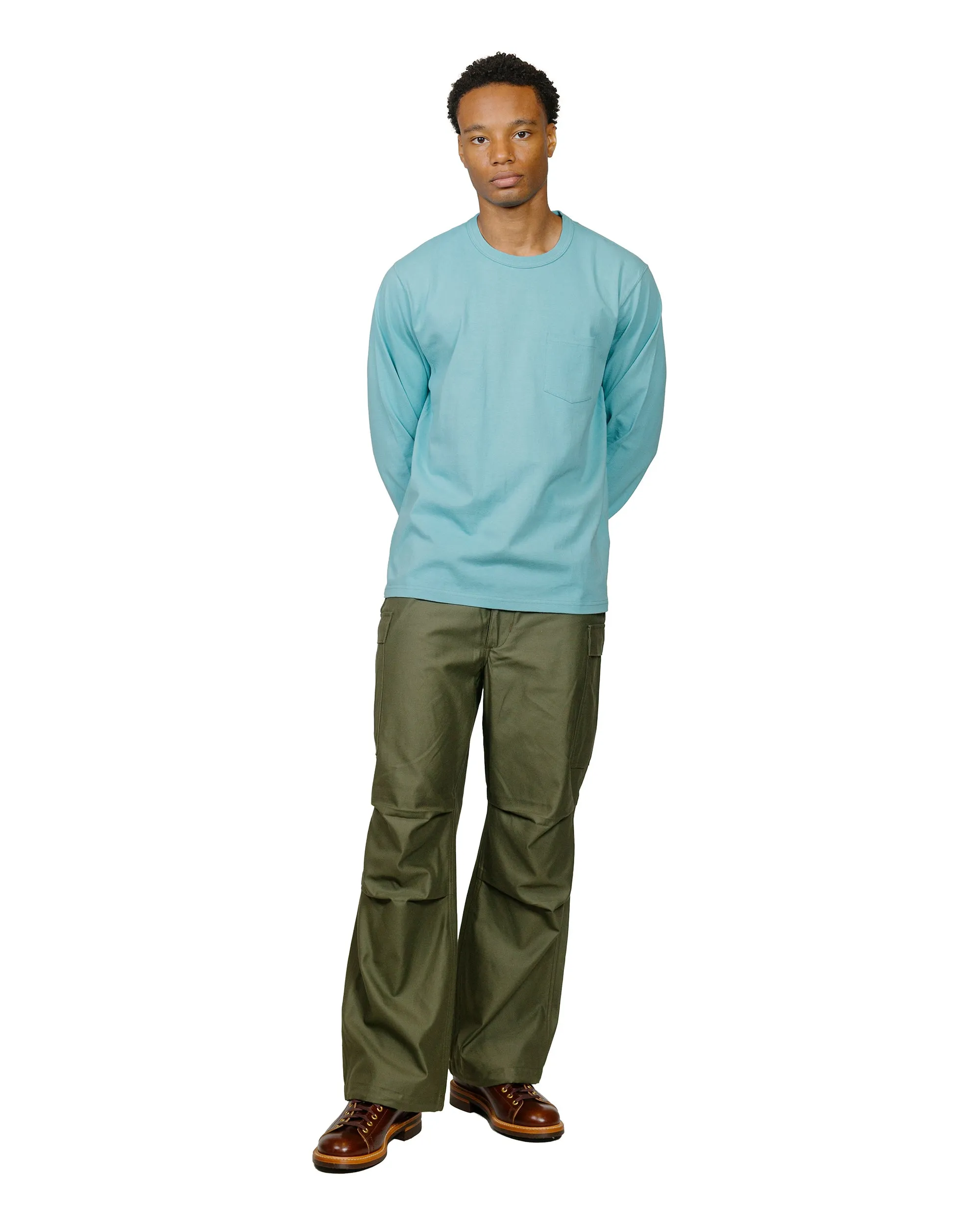 The Real McCoy's MC24019 Pocket Tee L/S Teal UV Protective Fabric
