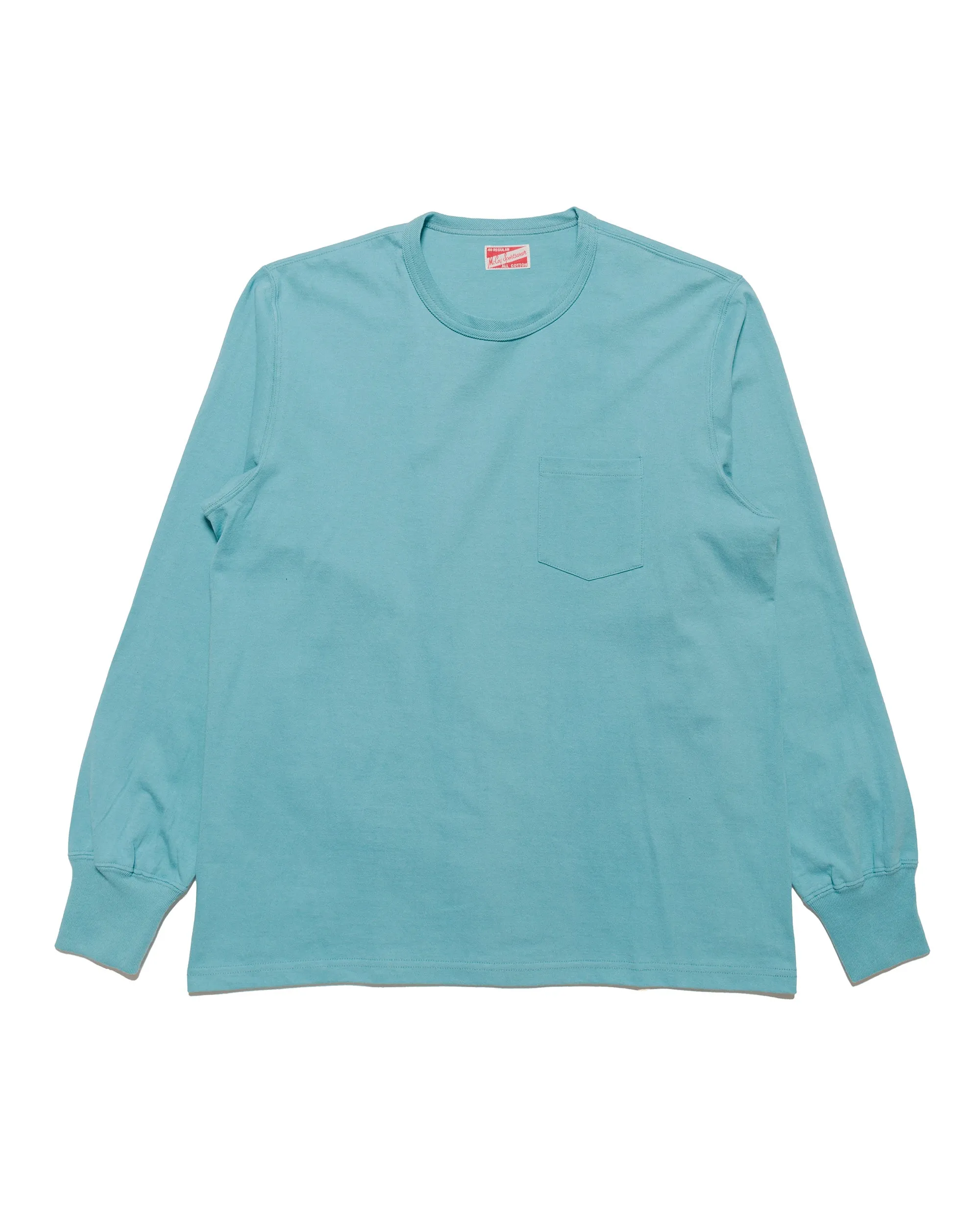 The Real McCoy's MC24019 Pocket Tee L/S Teal Active Layering Casual Choice Wear