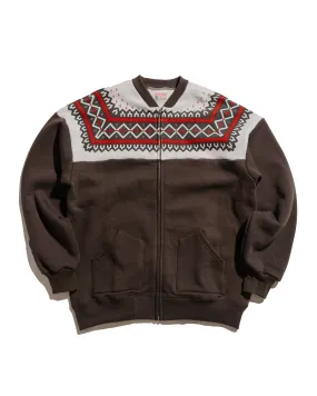 goes with skirts Cold-Weather Gear The Real McCoy??s MC24112 Printed Snow Pattern F/Z Sweatshirt Charcoal