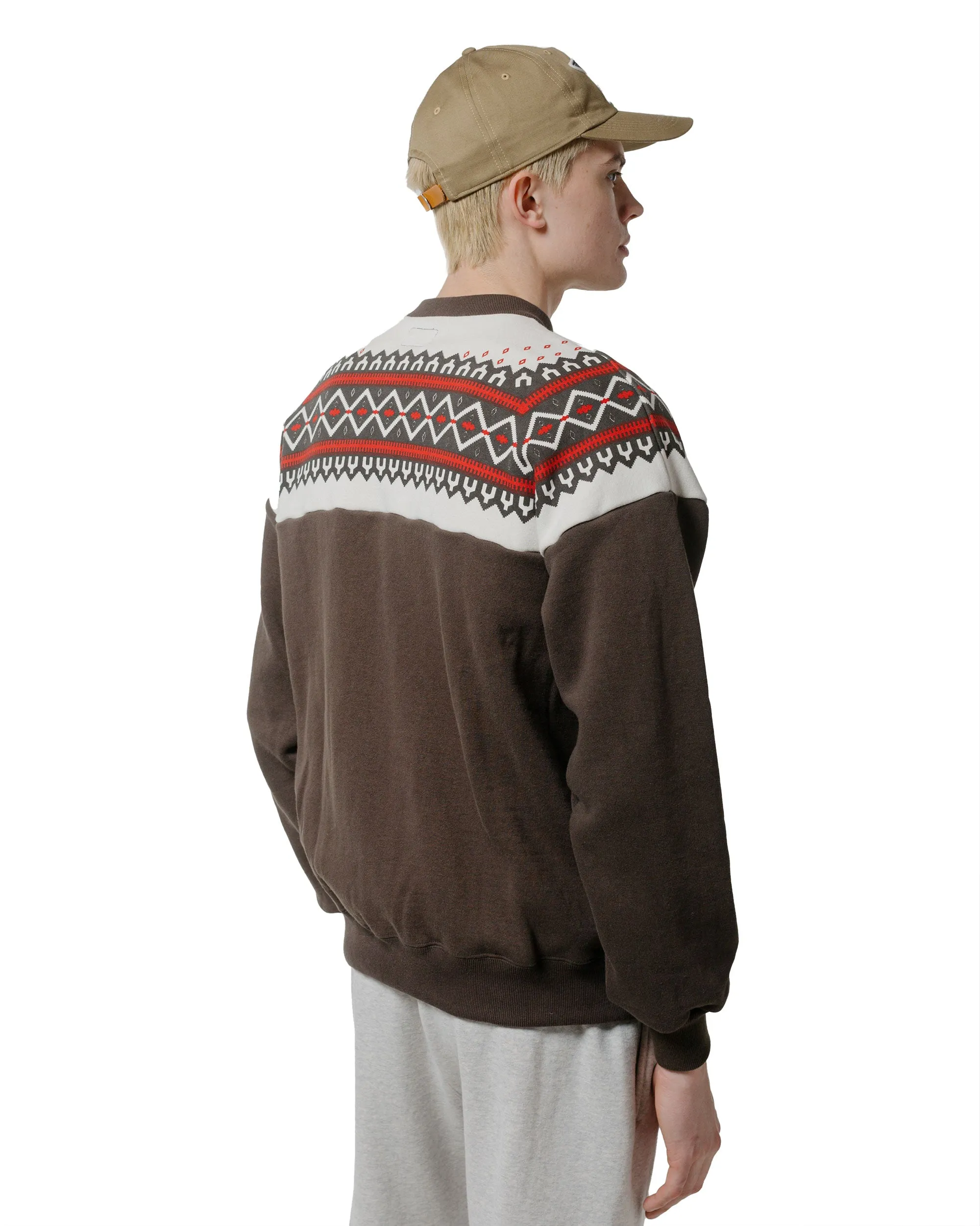The Real McCoy??s MC24112 Printed Snow Pattern F/Z Sweatshirt Charcoal Party Ready Silk