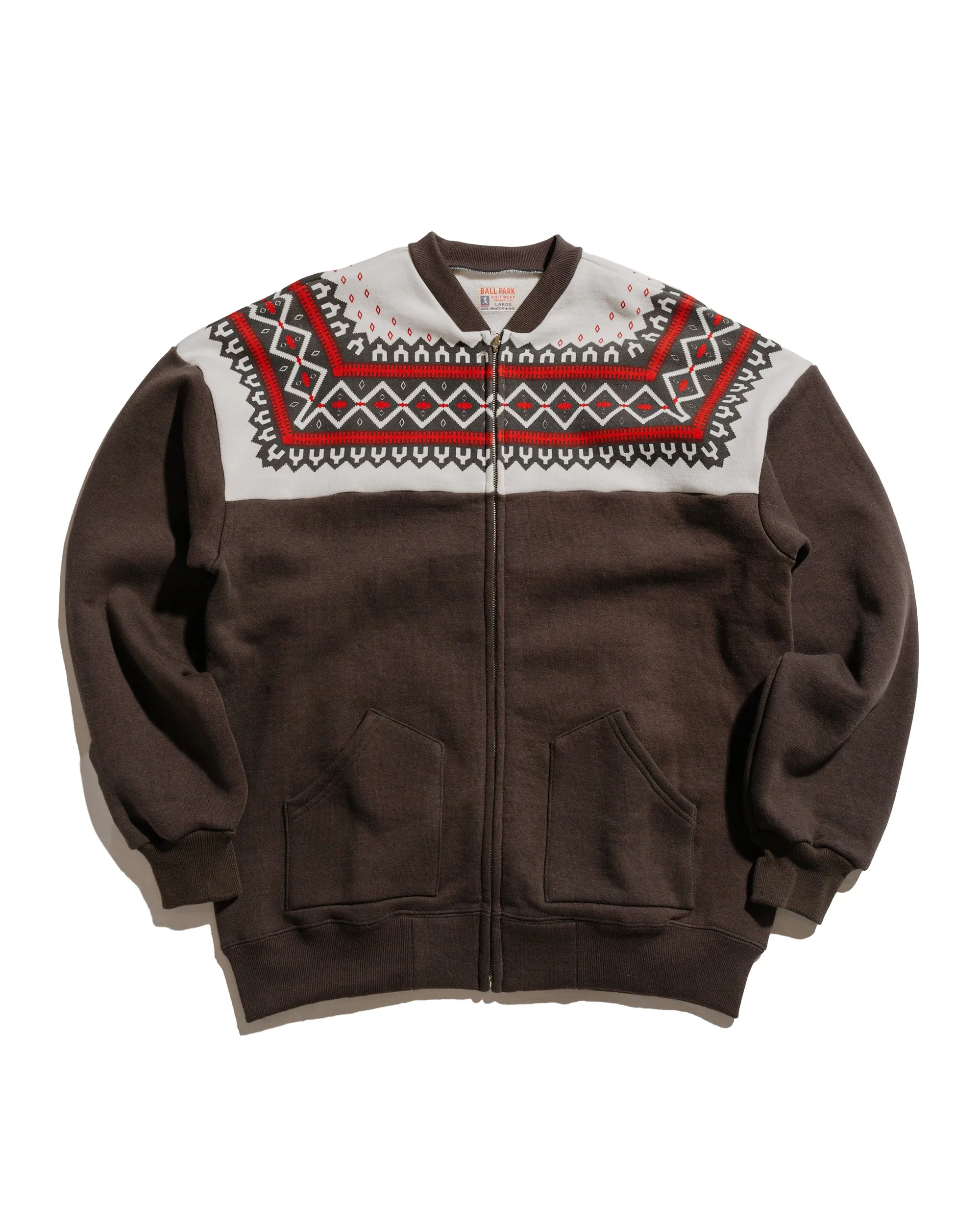 goes with skirts Cold-Weather Gear The Real McCoy??s MC24112 Printed Snow Pattern F/Z Sweatshirt Charcoal