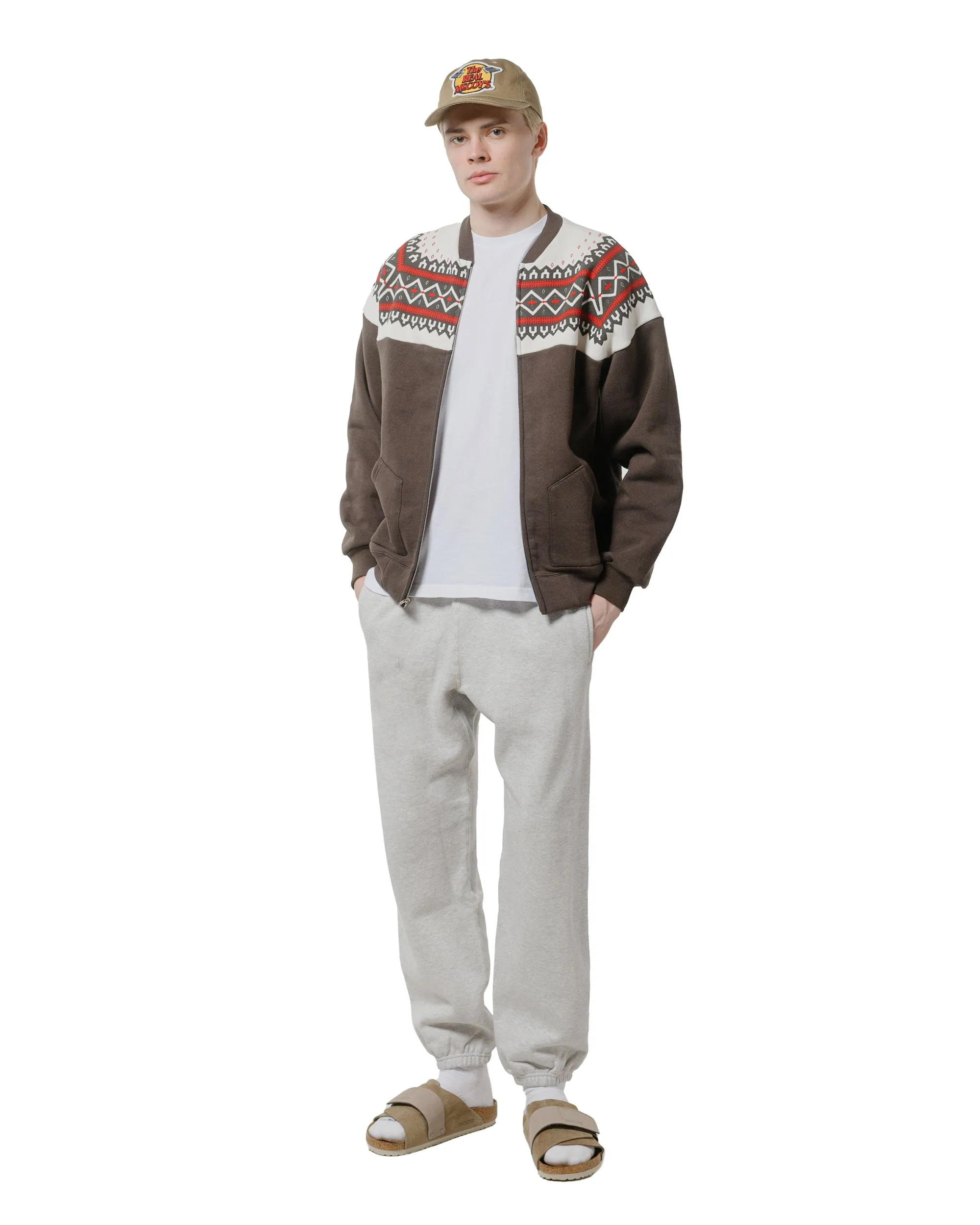 product launch The Real McCoy??s MC24112 Printed Snow Pattern F/Z Sweatshirt Charcoal