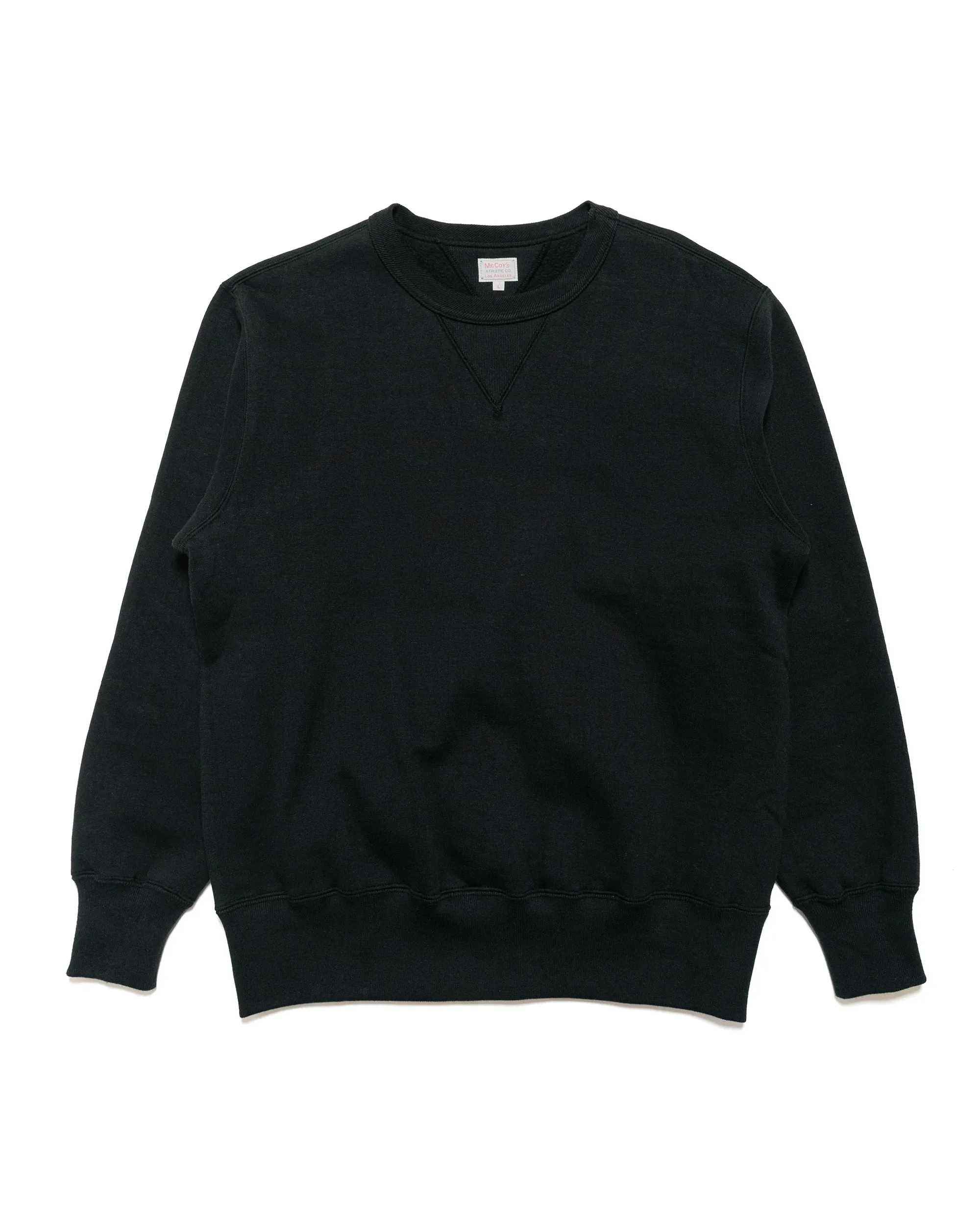 The Real McCoy??s MC24113 10 Oz. Loopwheel Crewneck Sweatshirt Black Sporty Fashion Trendy Layer