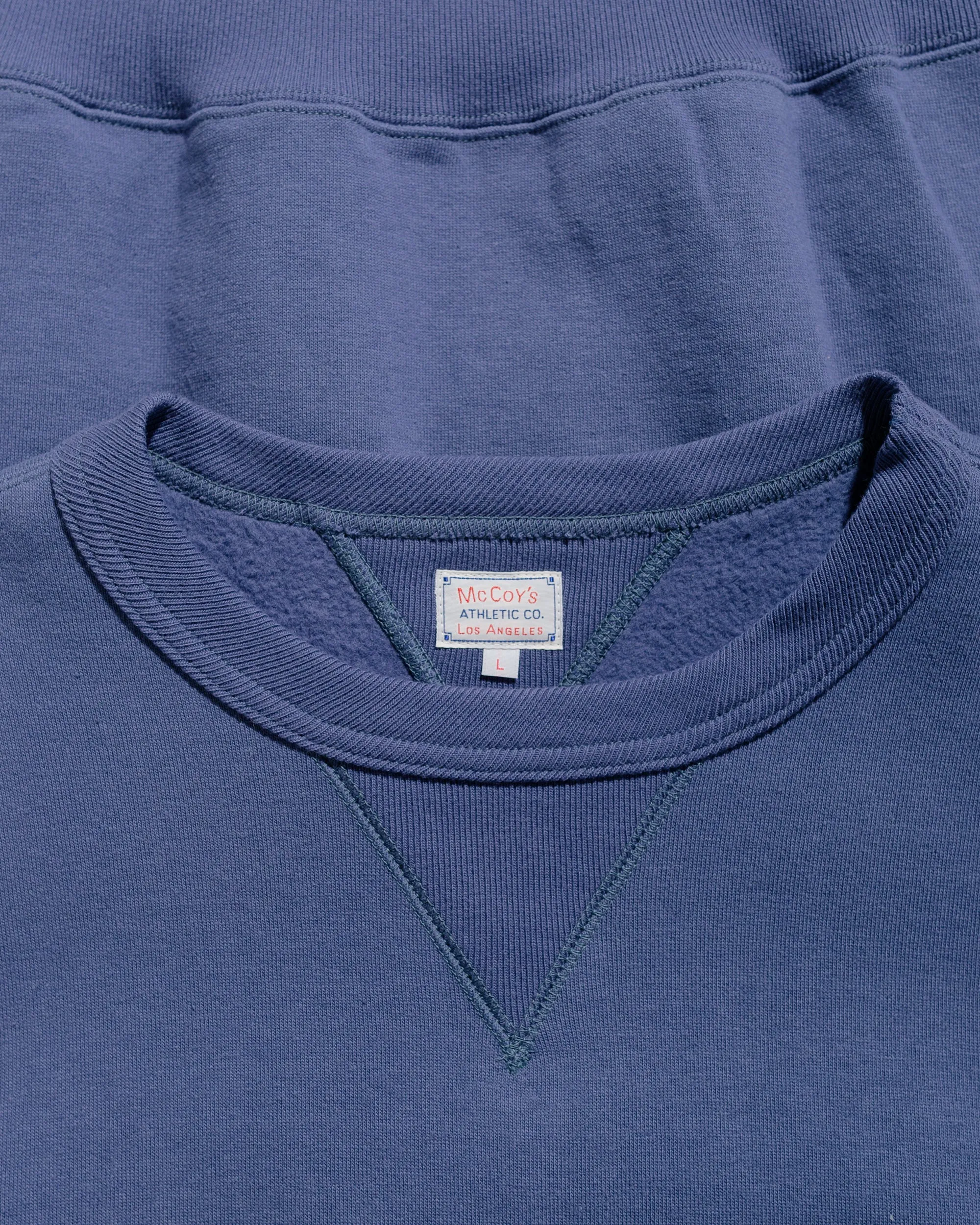 The Real McCoy??s MC24113 10 Oz. Loopwheel Crewneck Sweatshirt MQ Navy Core Relaxed Cozy All Day