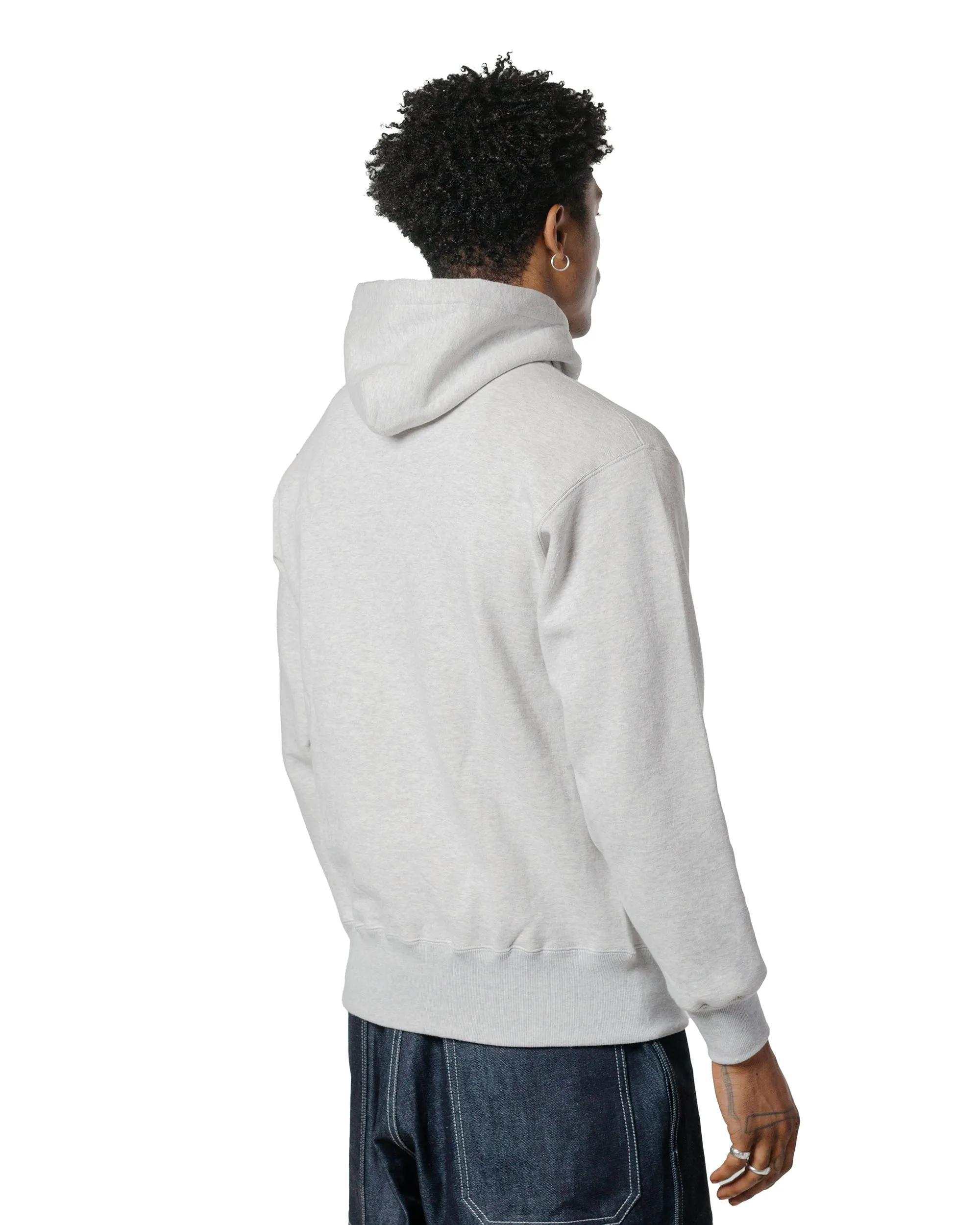 The Real McCoy??s MC24114 10 Oz. Loopwheel Hooded Sweatshirt Snow Gray Core Style Outdoor Activity