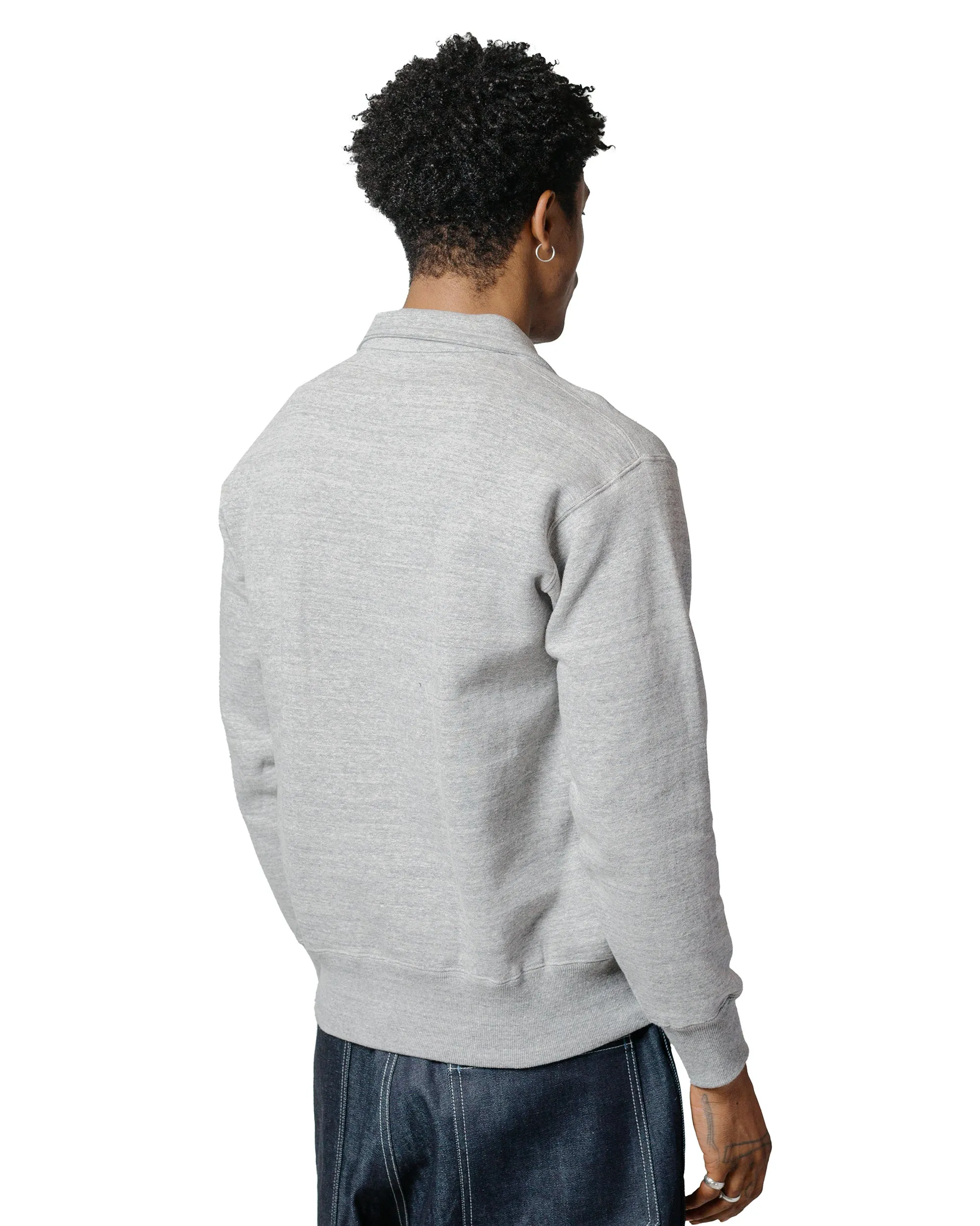 Relaxed Fit product terry cloth absorbency The Real McCoy??s MC24115 10 Oz. Loopwheel 1/4 Zip Sweatshirt Gray