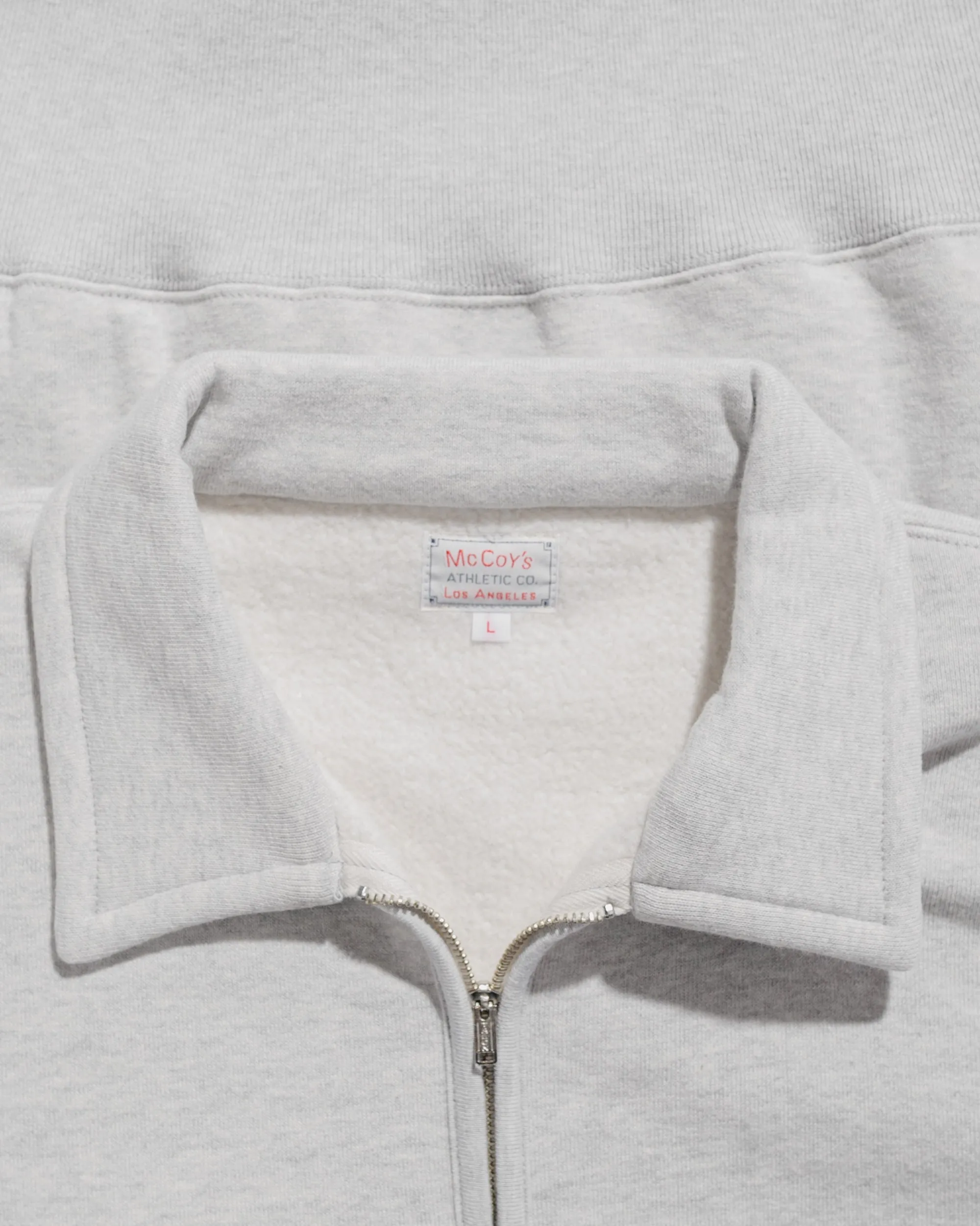 The Real McCoy??s MC24115 10 Oz. Loopwheel 1/4 Zip Sweatshirt Snow Gray industry standard