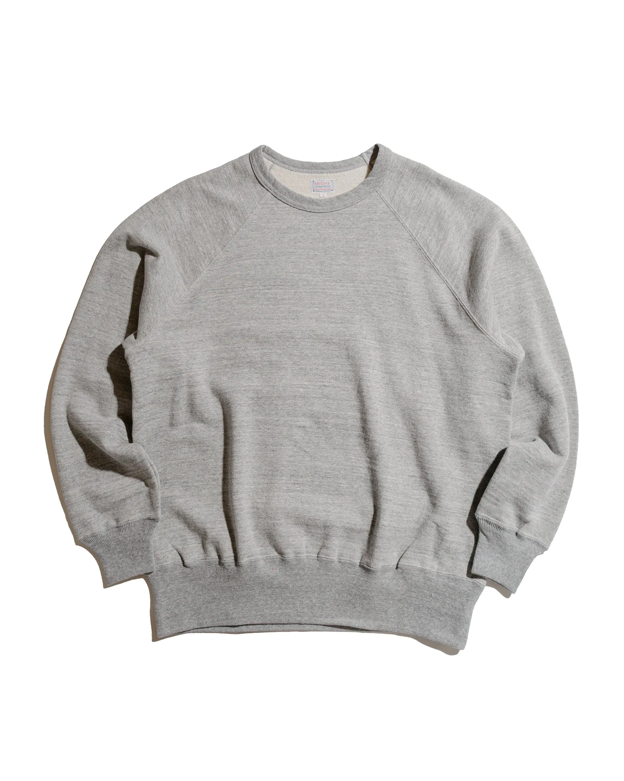 Casual The Real McCoy??s MC24117 9 Oz. Loopwheel Raglan Sweatshirt Gray