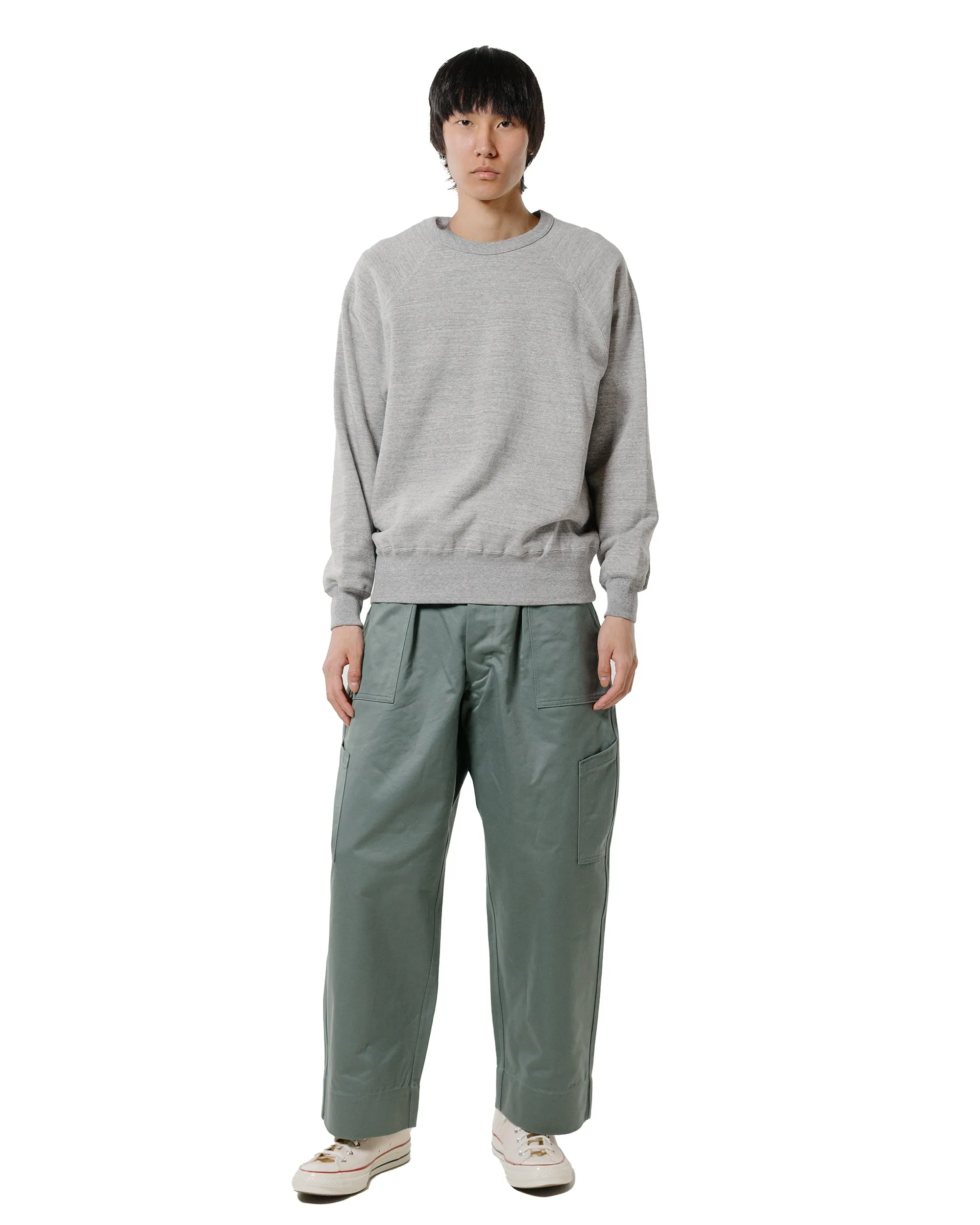 The Real McCoy??s MC24117 9 Oz. Loopwheel Raglan Sweatshirt Gray product duck cloth ruggedness Lightweight Hoodie