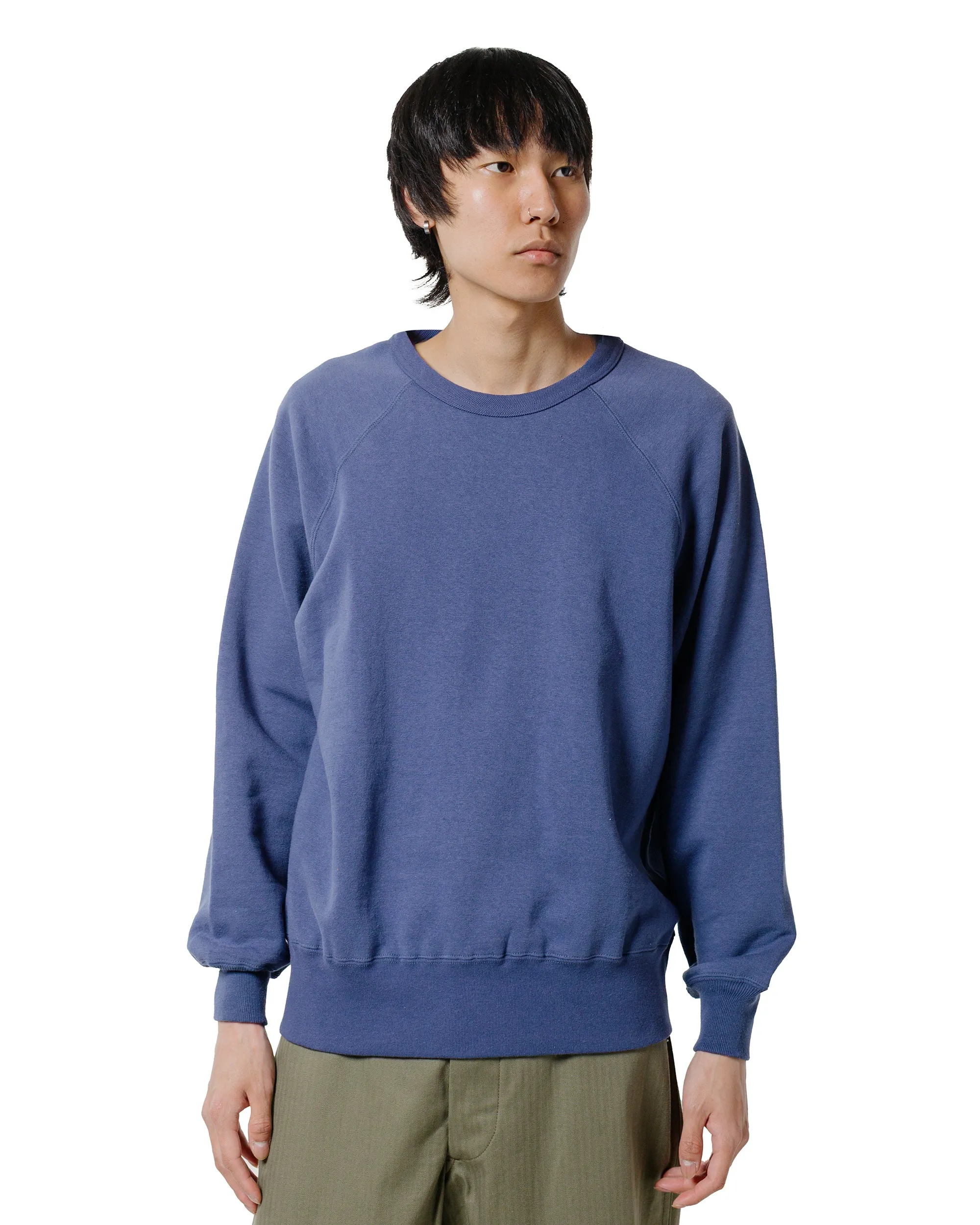 The Real McCoy??s MC24117 9 Oz. Loopwheel Raglan Sweatshirt MQ Navy rainy day wear