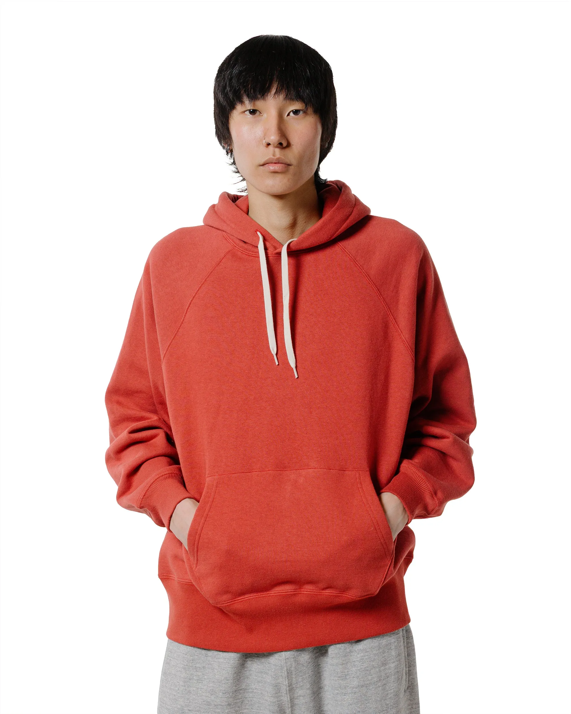 Cool Comfort Cozy And Warm The Real McCoy??s MC24118 9 Oz. Loopwheel Raglan Hooded Sweatshirt Cherry