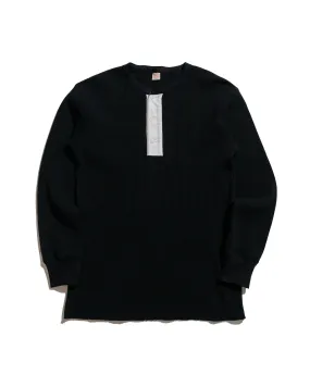 The Real McCoy's MC24122 Waffle Thermal Henley Undershirt L/S Black Layer Active