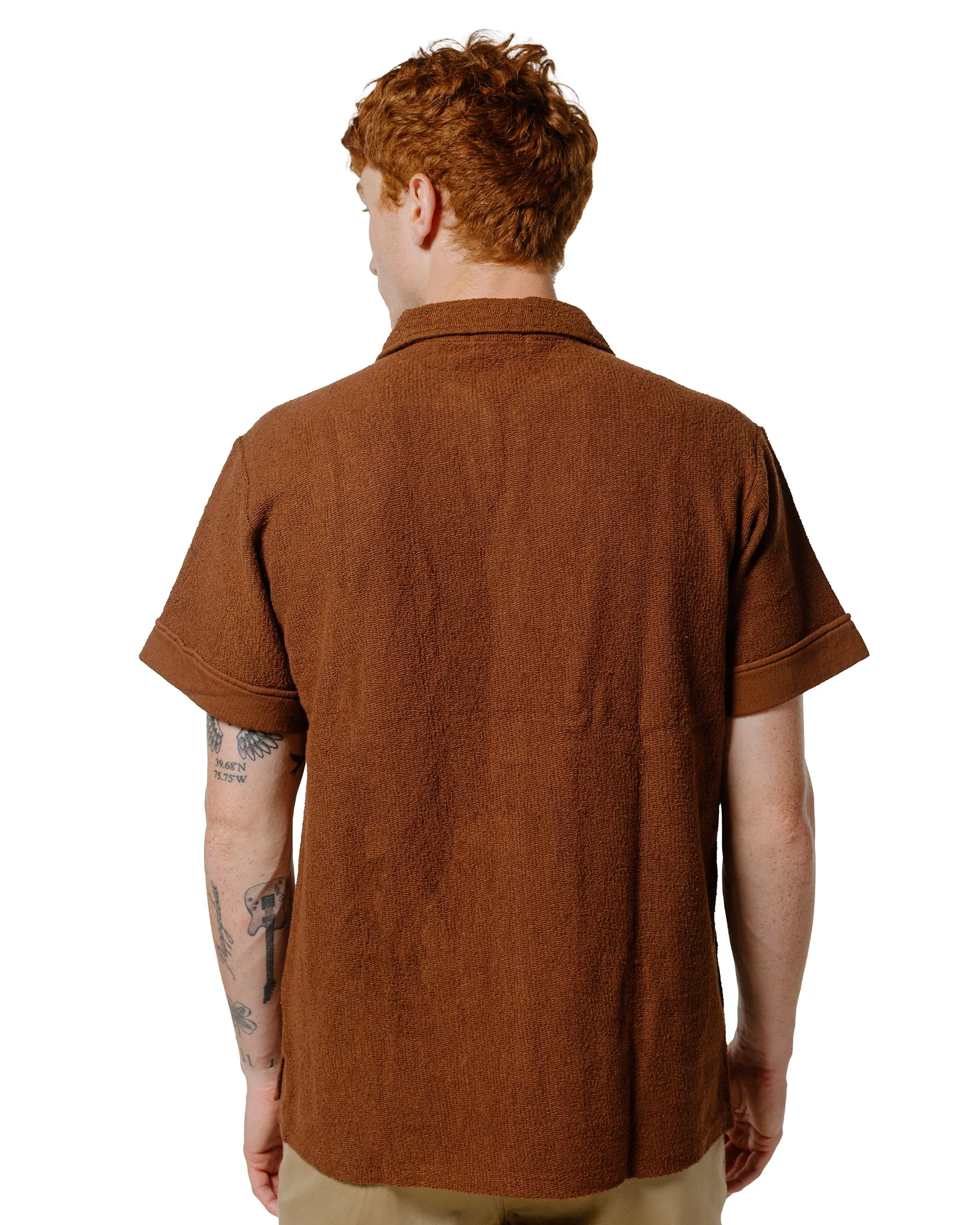 The Real McCoy's MC25001 Cotton Pile Beach Shirt Brown Interview Ready Versatile Outfit