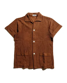 Eye-Catching Pattern The Real McCoy's MC25001 Cotton Pile Beach Shirt Brown