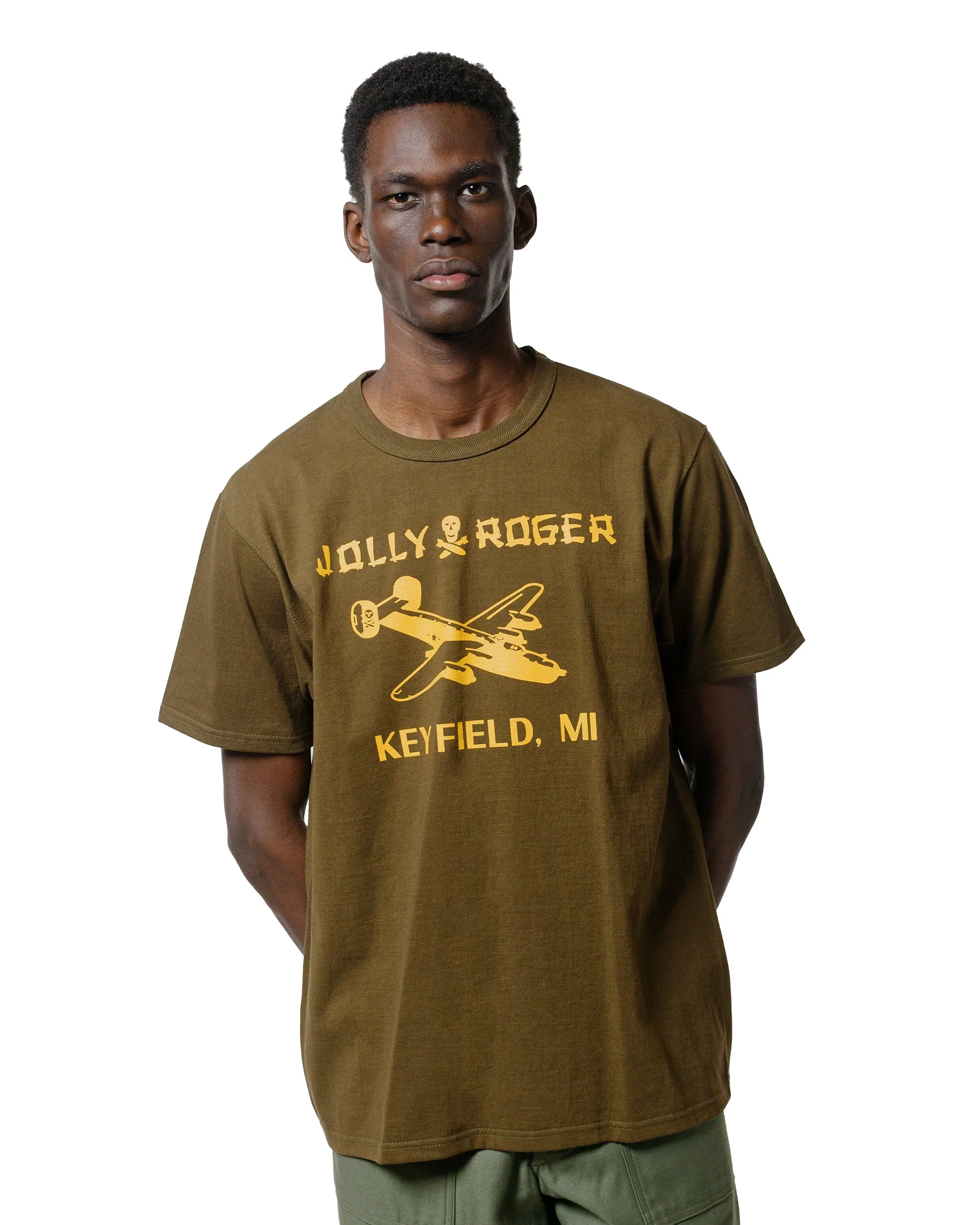 Active Comfort The Real McCoy's MC25003 Military Tee / Jolly Roger, Key Field Olive