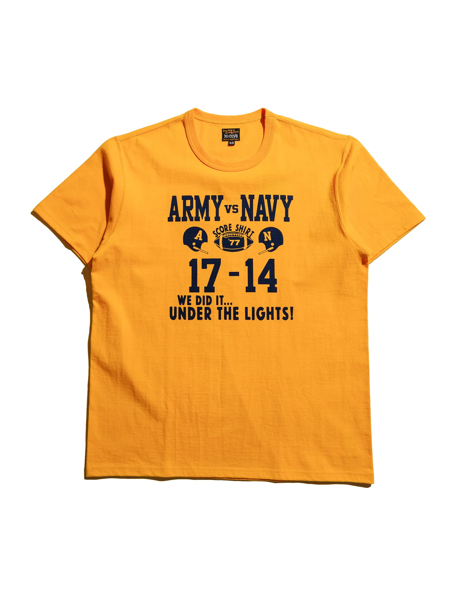 Versatile and Comfortable The Real McCoy's MC25011 Military Tee / Army Vs. Navy Yellow