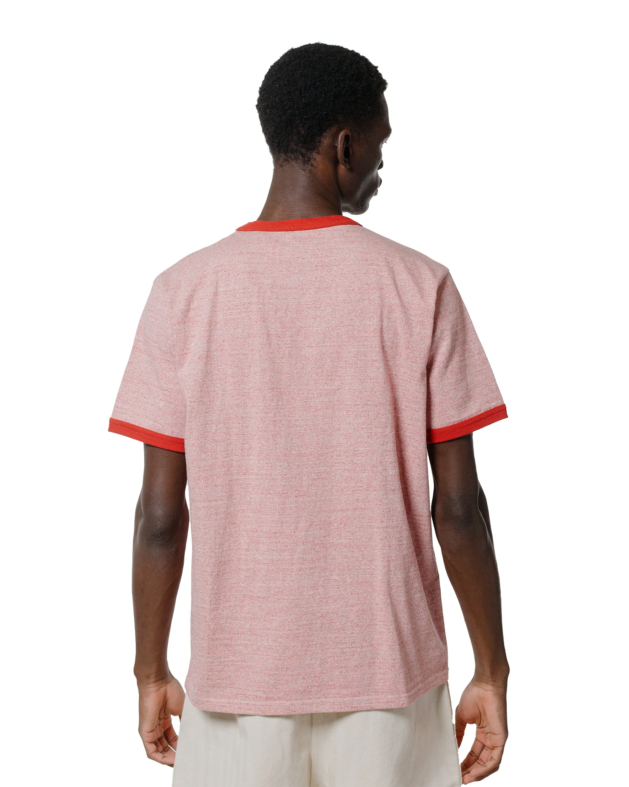The Real McCoy's MC25014 Pocket Tee / Heather Color, Ringer Red Stylish Fit Comfort Style