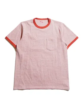 The Real McCoy's MC25014 Pocket Tee / Heather Color, Ringer Red Fun and Relaxed Quick-Drying Shirt