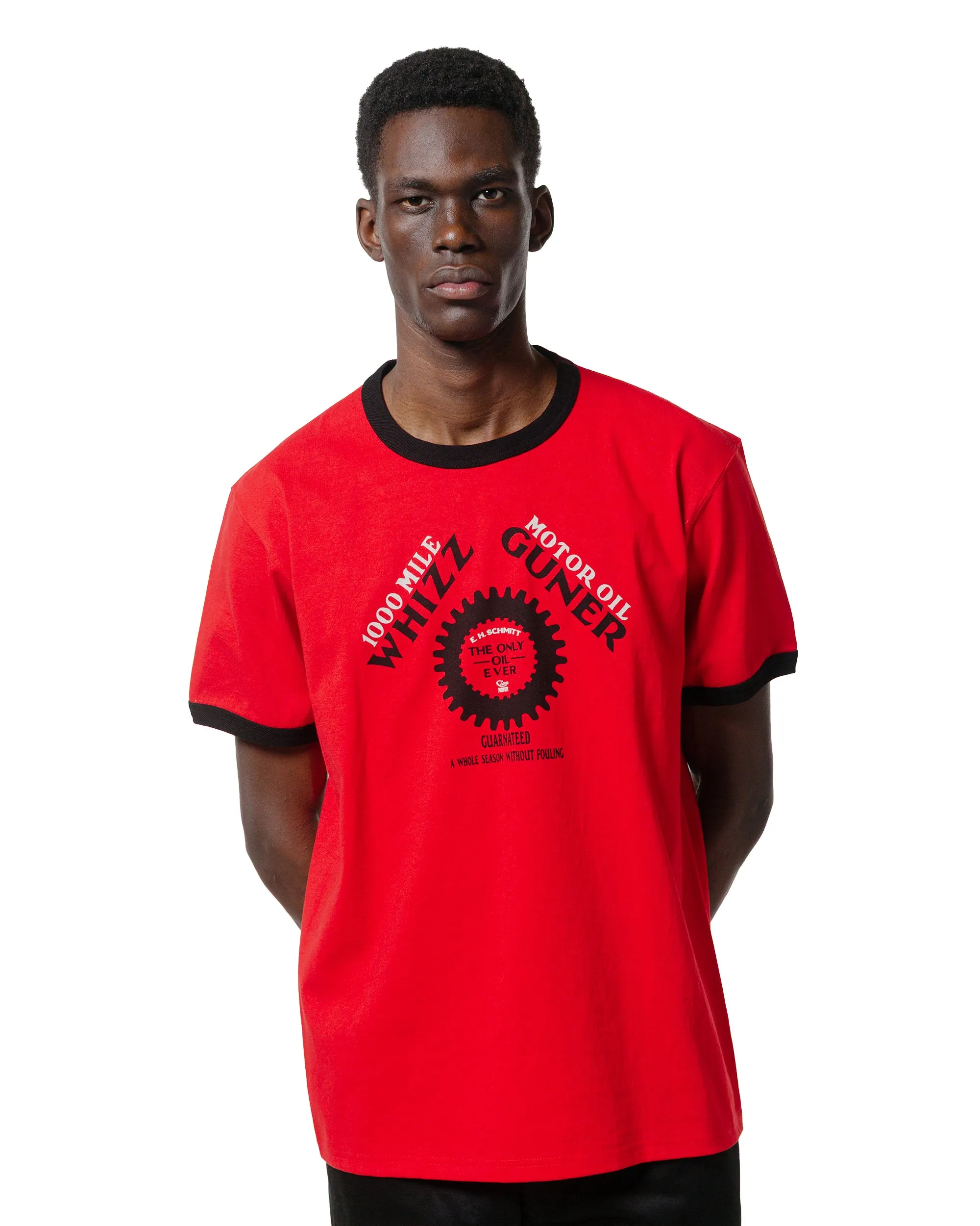 Subtle Details Breathable Mesh Panels The Real McCoy's MC25016 Joe McCoy Tee / Whiz Gunner Red/Black