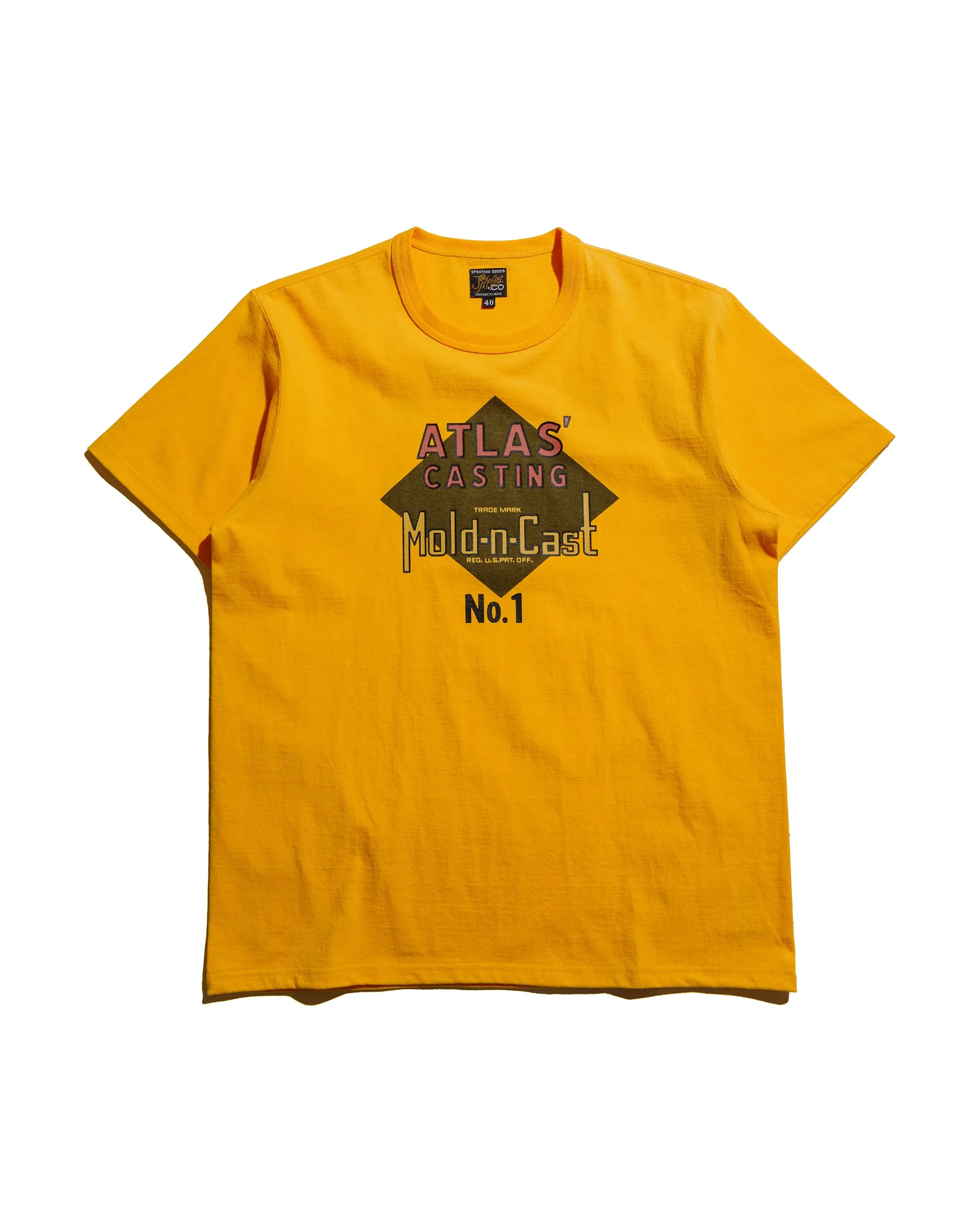 Relaxed and Comfy The Real McCoy's MC25017 Joe McCoy Tee / Atlas' Casting Yellow