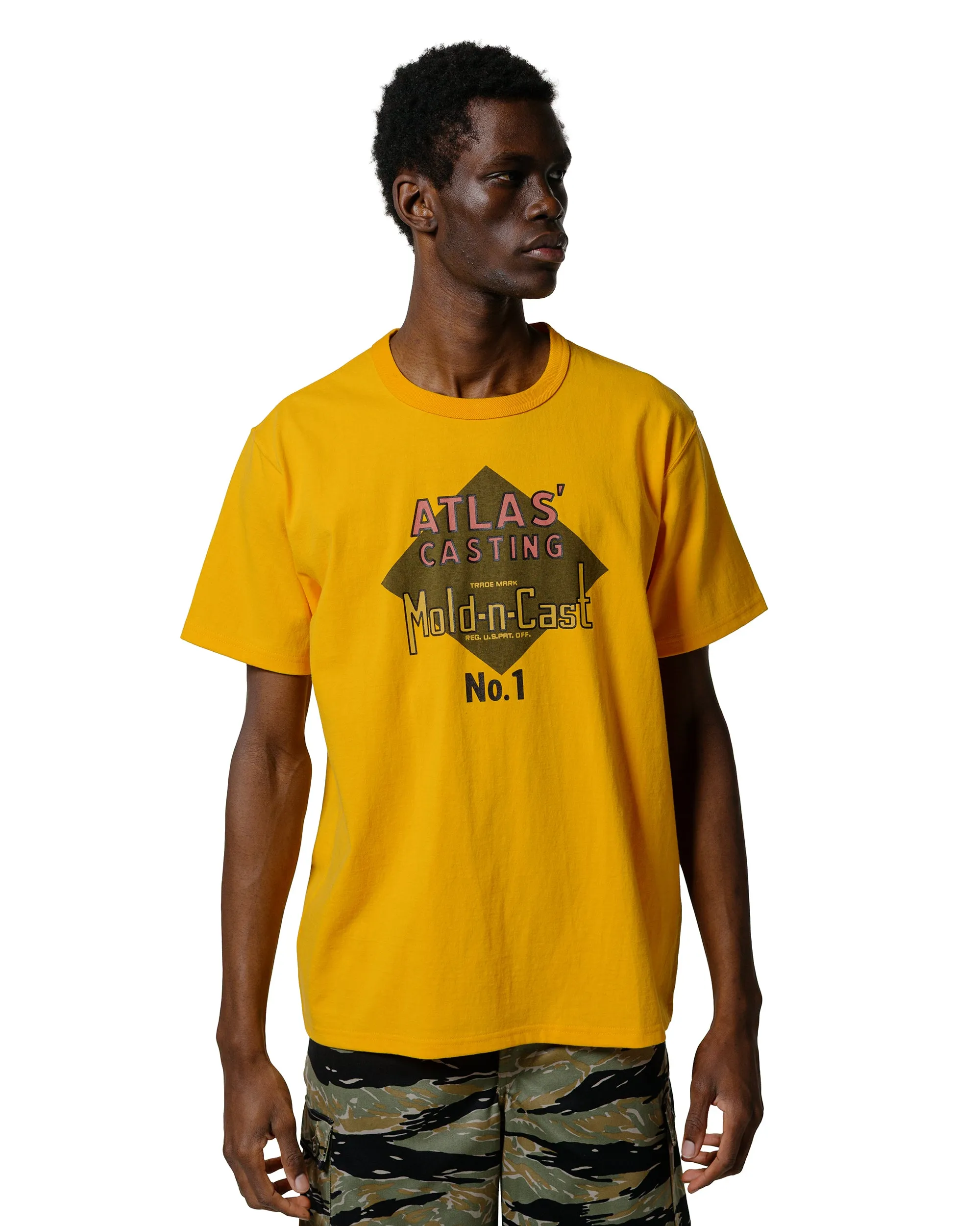 Ethically Sourced Cotton Seasonal Staple The Real McCoy's MC25017 Joe McCoy Tee / Atlas' Casting Yellow