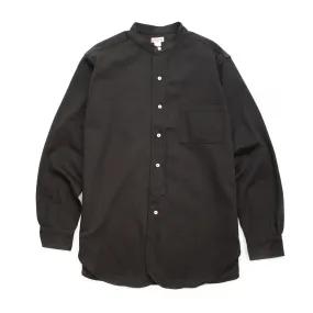 The Real McCoy's MS20107 Double Diamond Band Collar Sateen Shirt Black Midweight Textile Unmatched comfort