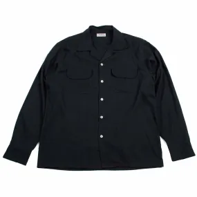The Real McCoy's MS21009 Open Collar Rayon Shirt Black Hooded Option Seasonal Wardrobe