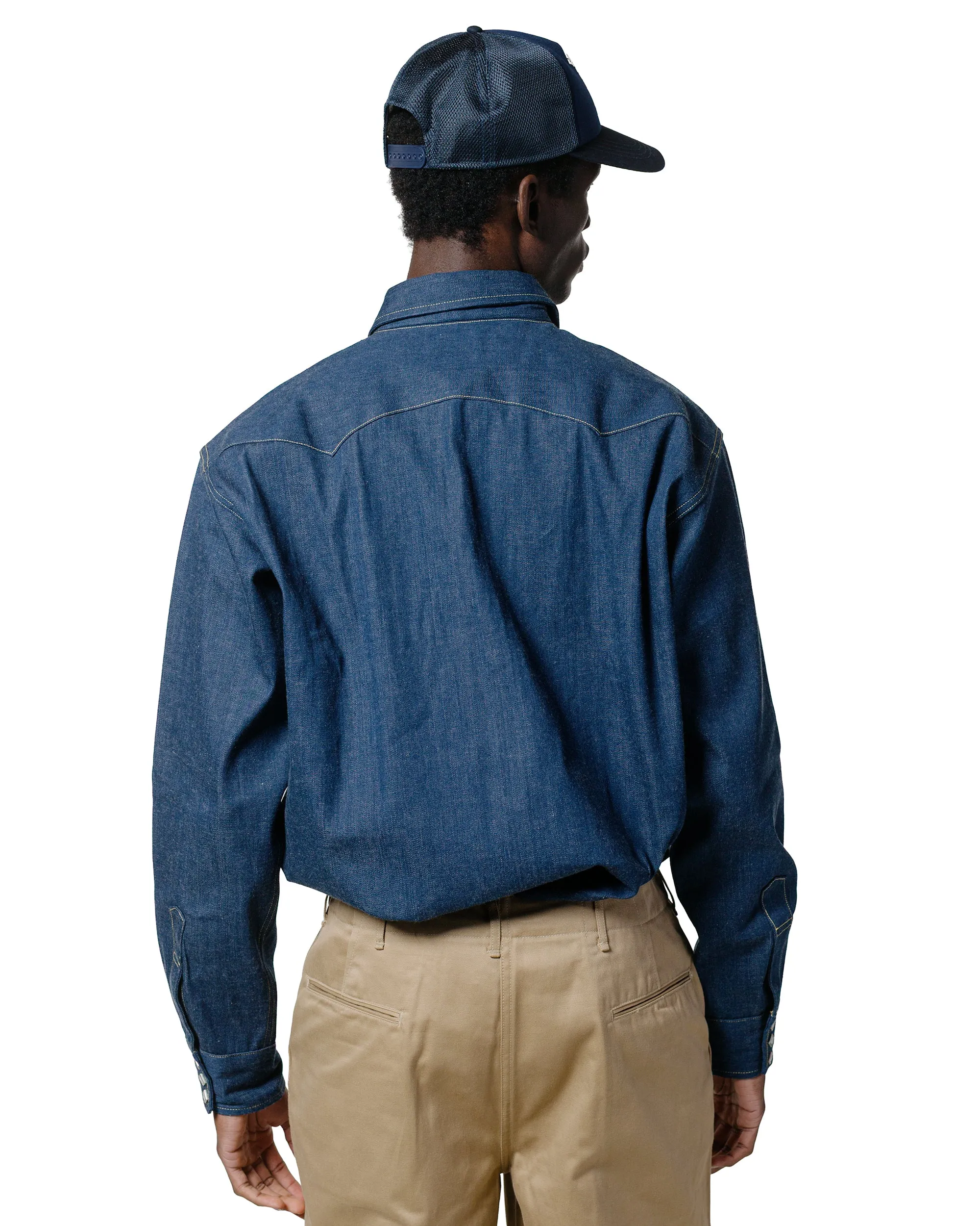 The Real McCoy's MS22003 Denim Western Shirt / Sawtooth Indigo Anti Pilling Finish Brunch Outfit