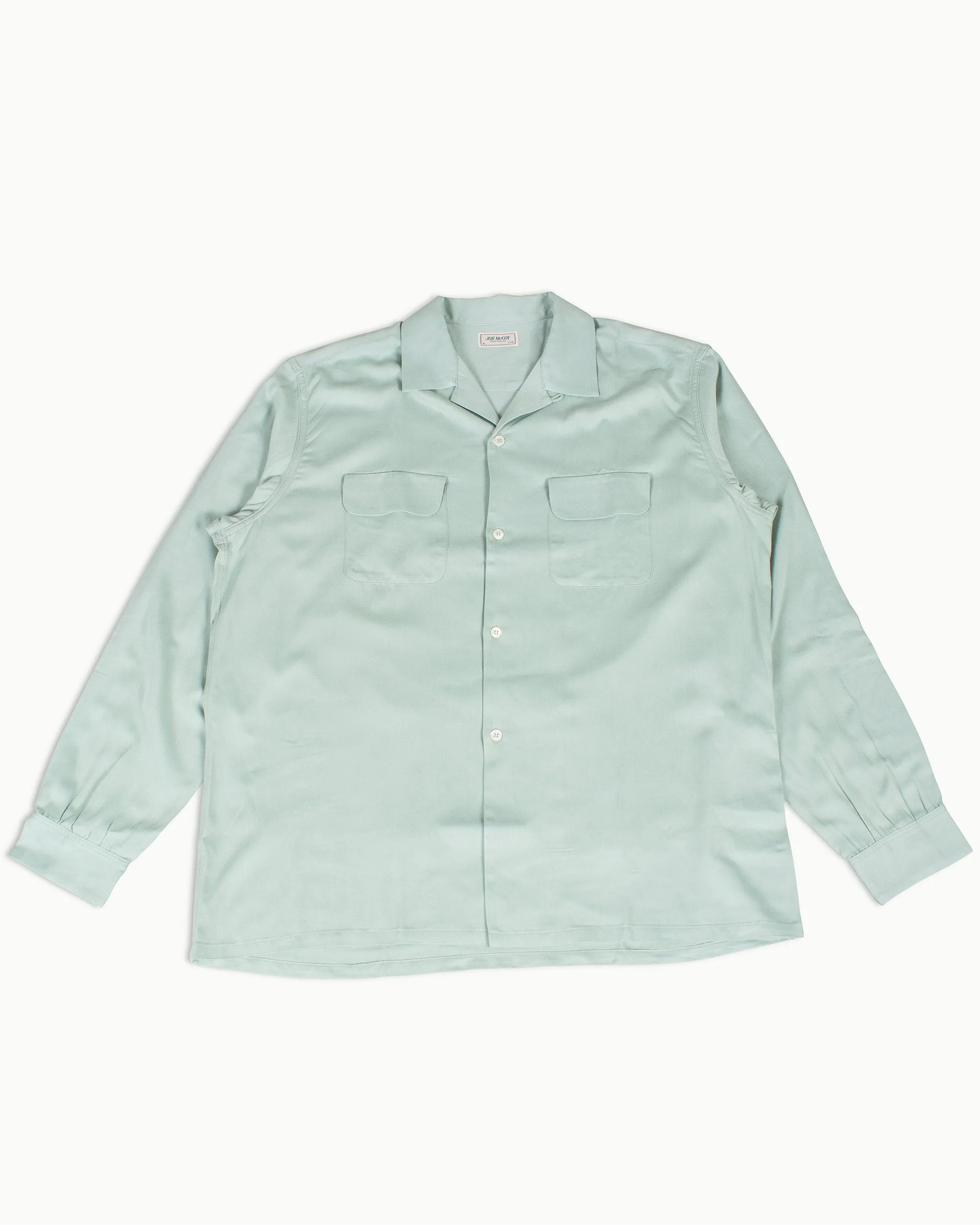 The Real McCoy's MS22004 Open Collar Rayon Shirt Mint vacation wear