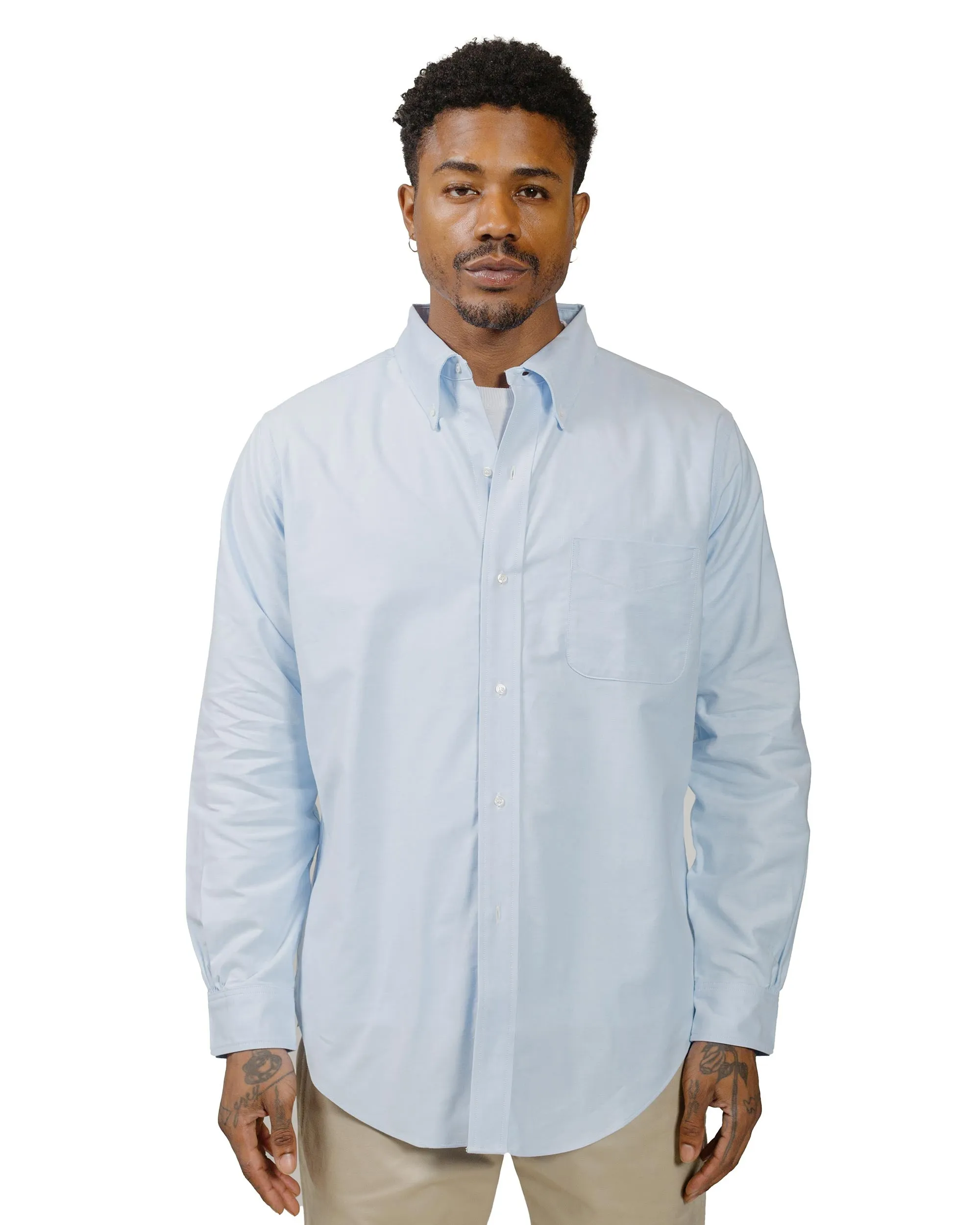 The Real McCoy's MS22008 Joe McCoy Button Down Shirt Light Blue Practical Choice