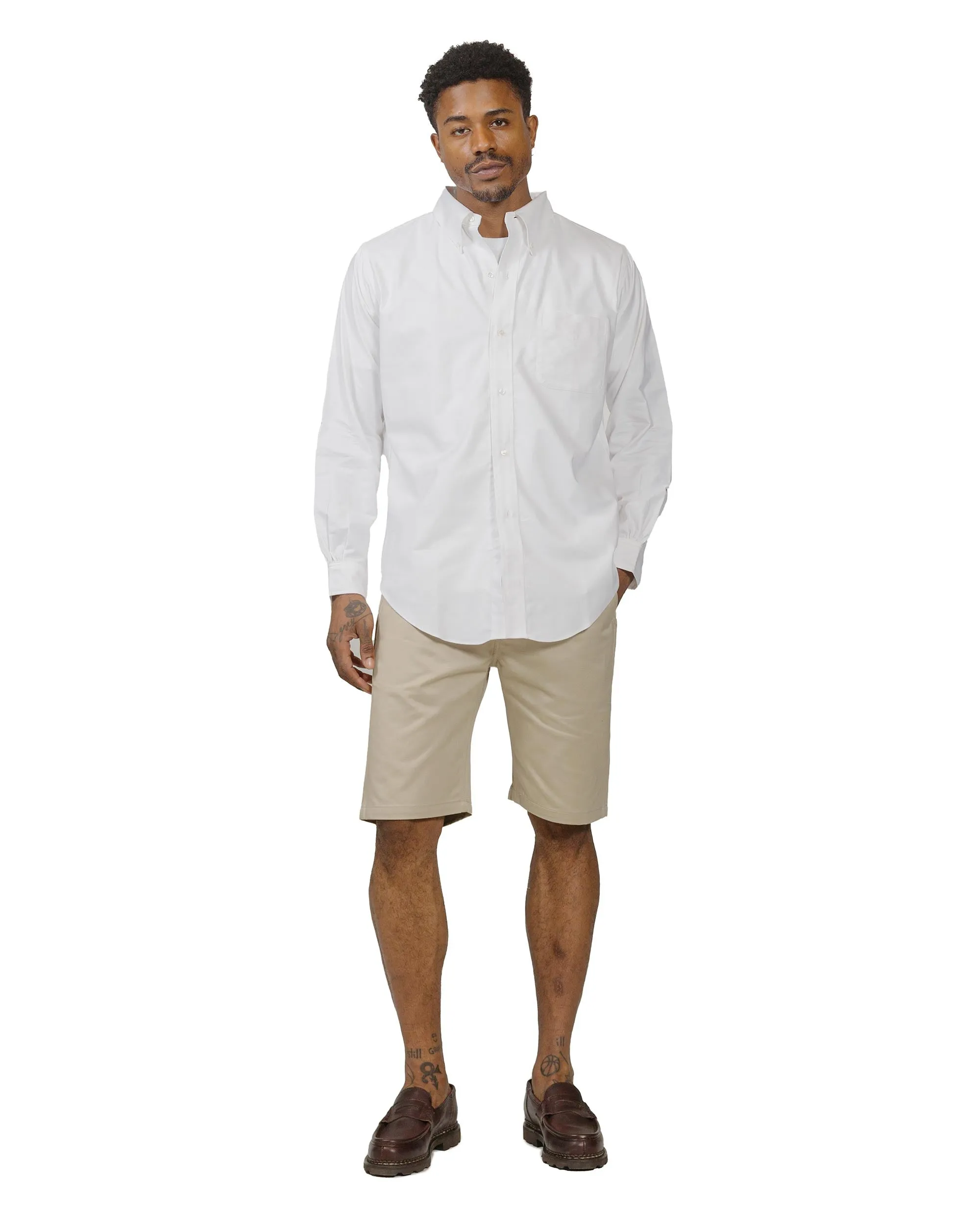 The Real McCoy's MS22008 Joe McCoy Button Down Shirt White hypoallergenic material