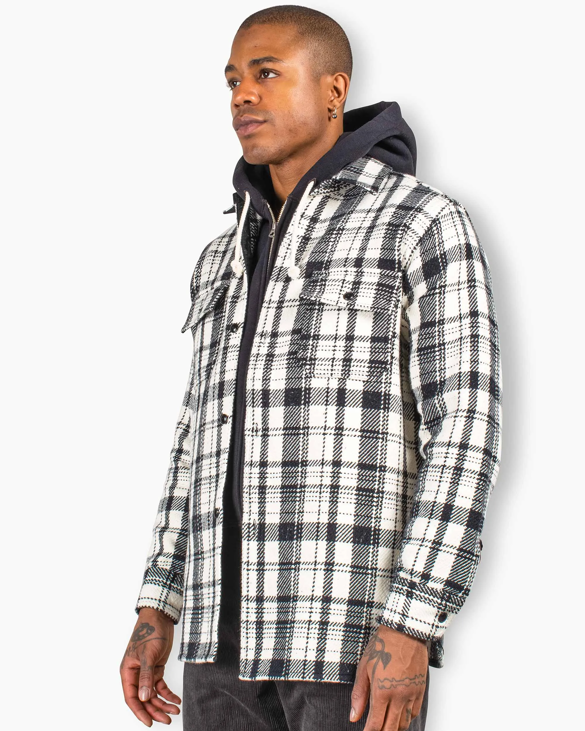 The Real McCoy's MS22101 8HU Heavy Weight Flannel Shirt White Trendy Look