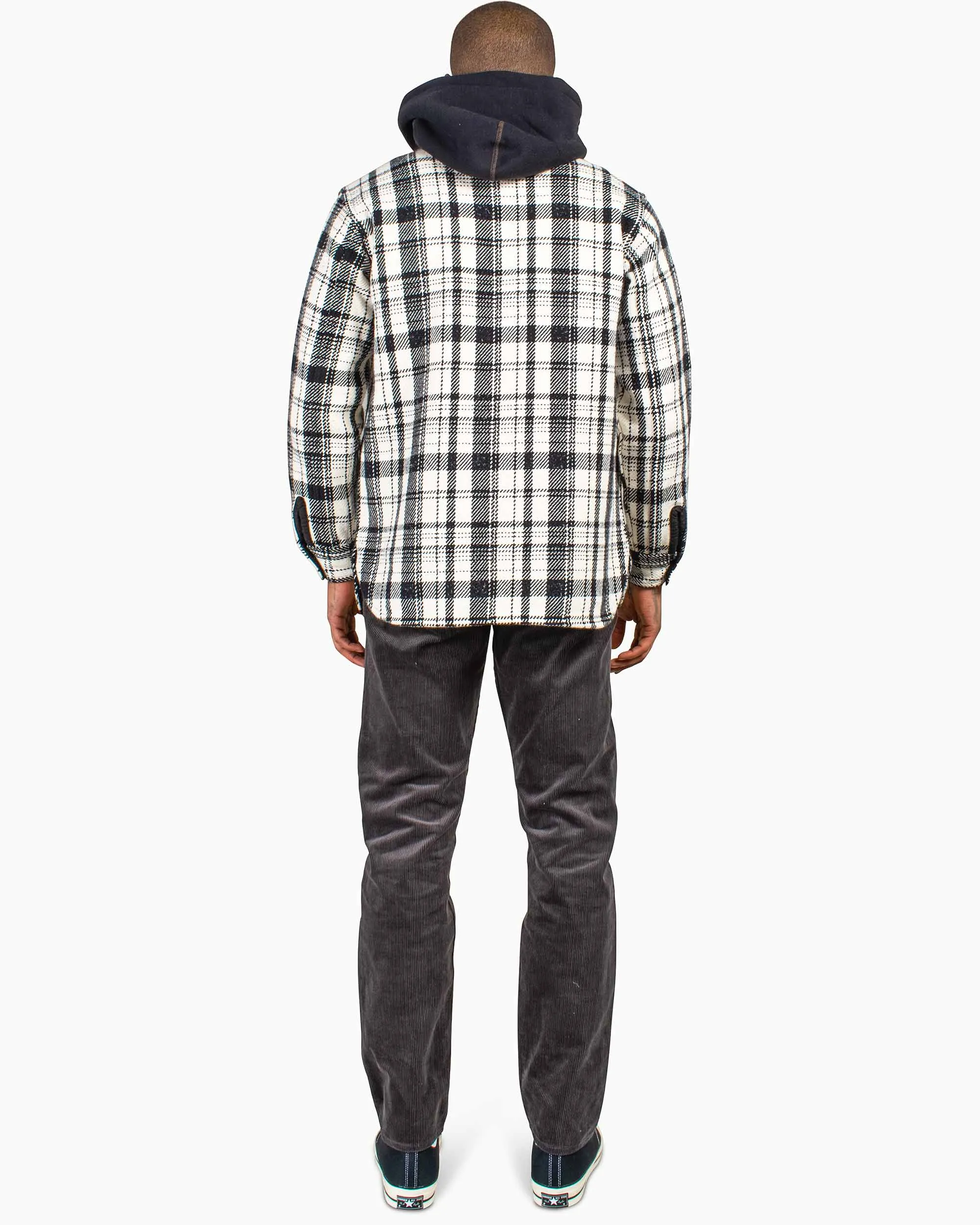Geometric Pattern The Real McCoy's MS22101 8HU Heavy Weight Flannel Shirt White