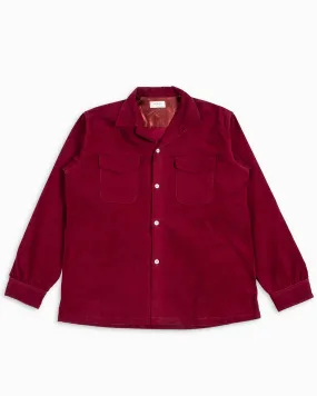 Bold Pattern The Real McCoy's MS22102 Corduroy Open Collar Shirt Burgundy
