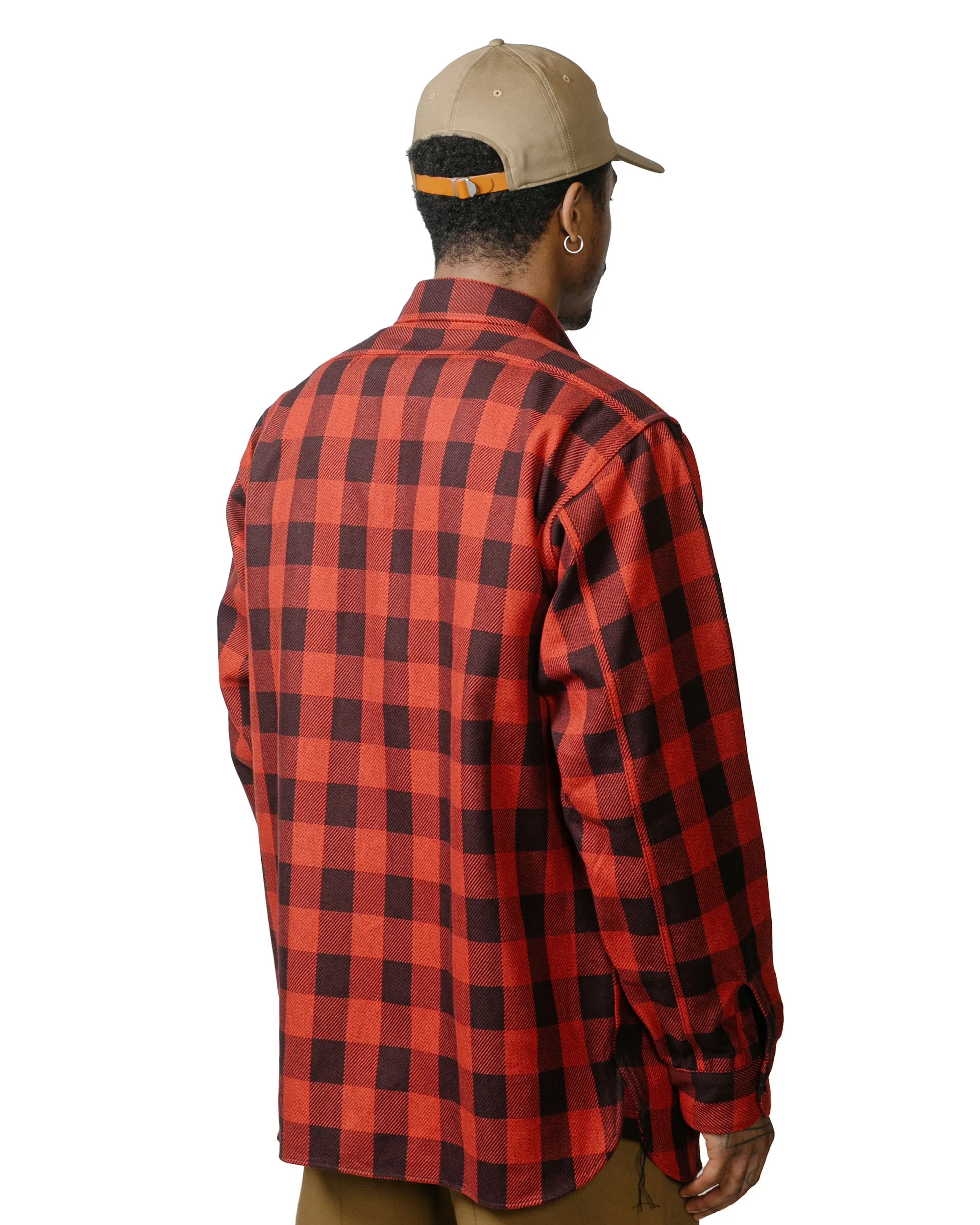 The Real McCoy's MS23104 8HU Twisted-Yarn Buffalo Check Flannel Shirt Red/Black youth trend