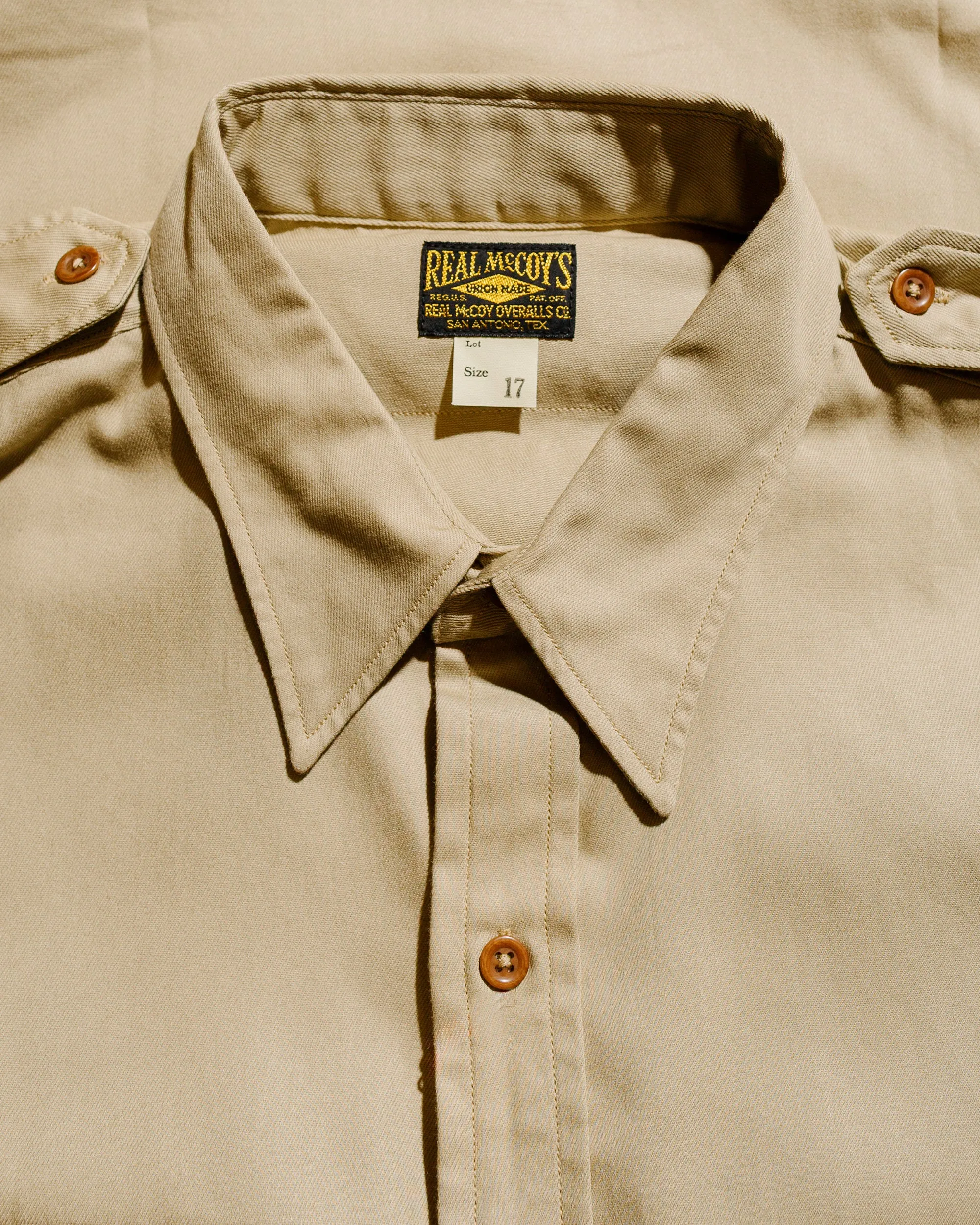 The Real McCoy's MS24001 Khaki Shirt L/S (Modify) Khaki High-End Look Outdoor Gear