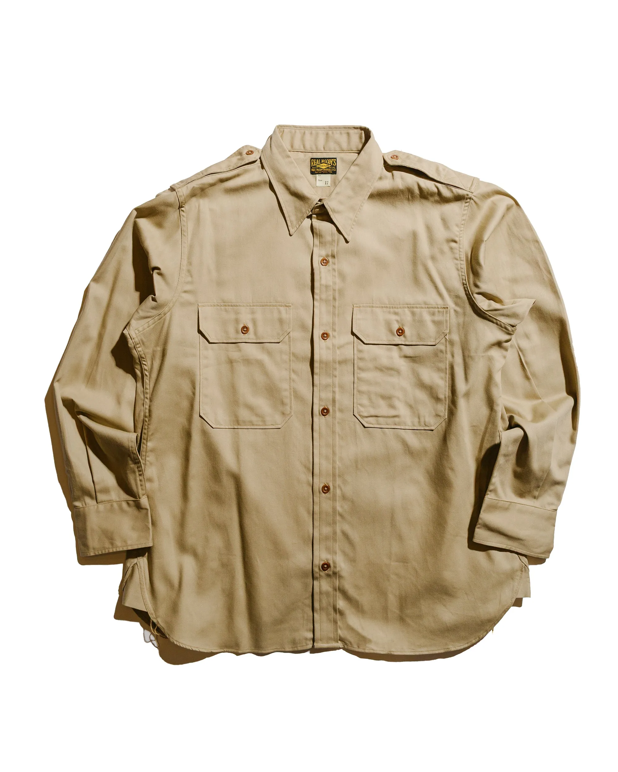 Premium Finish Boho chic The Real McCoy's MS24001 Khaki Shirt L/S (Modify) Khaki