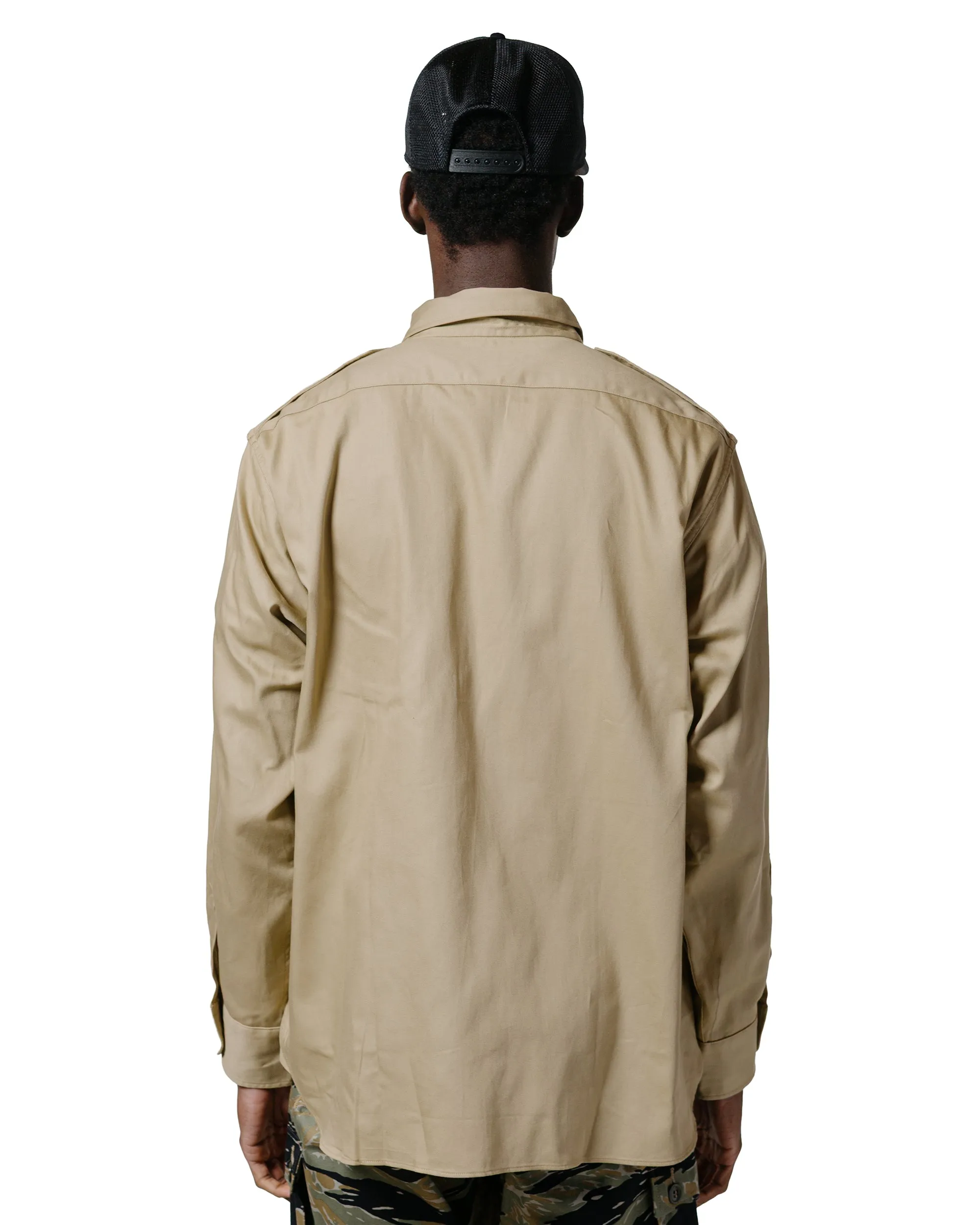 The Real McCoy's MS24001 Khaki Shirt L/S (Modify) Khaki formal dinner