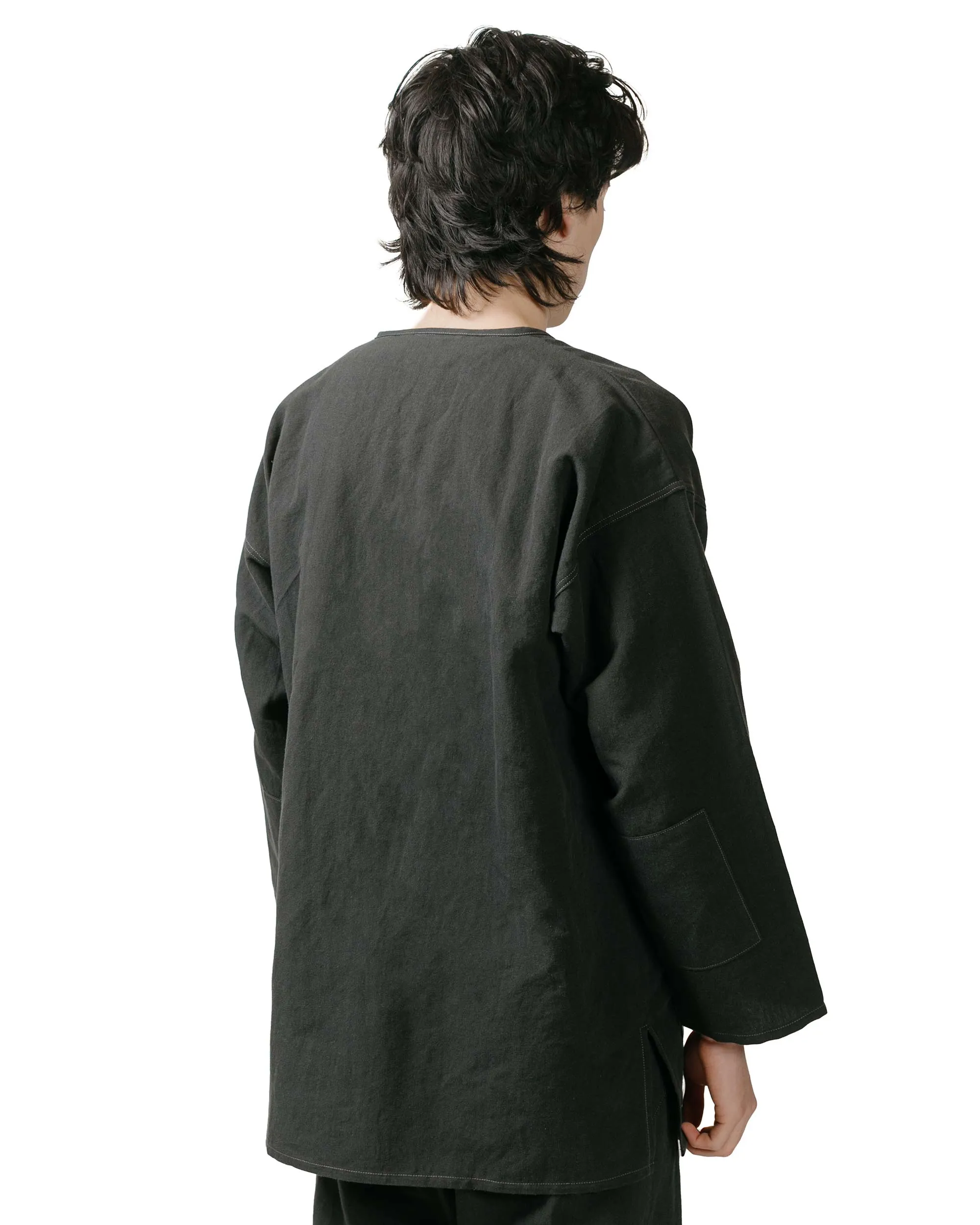 The Real McCoy's MS24002 Junk Force Black Pajama Shirt Black Subtle design Quick Release Placket