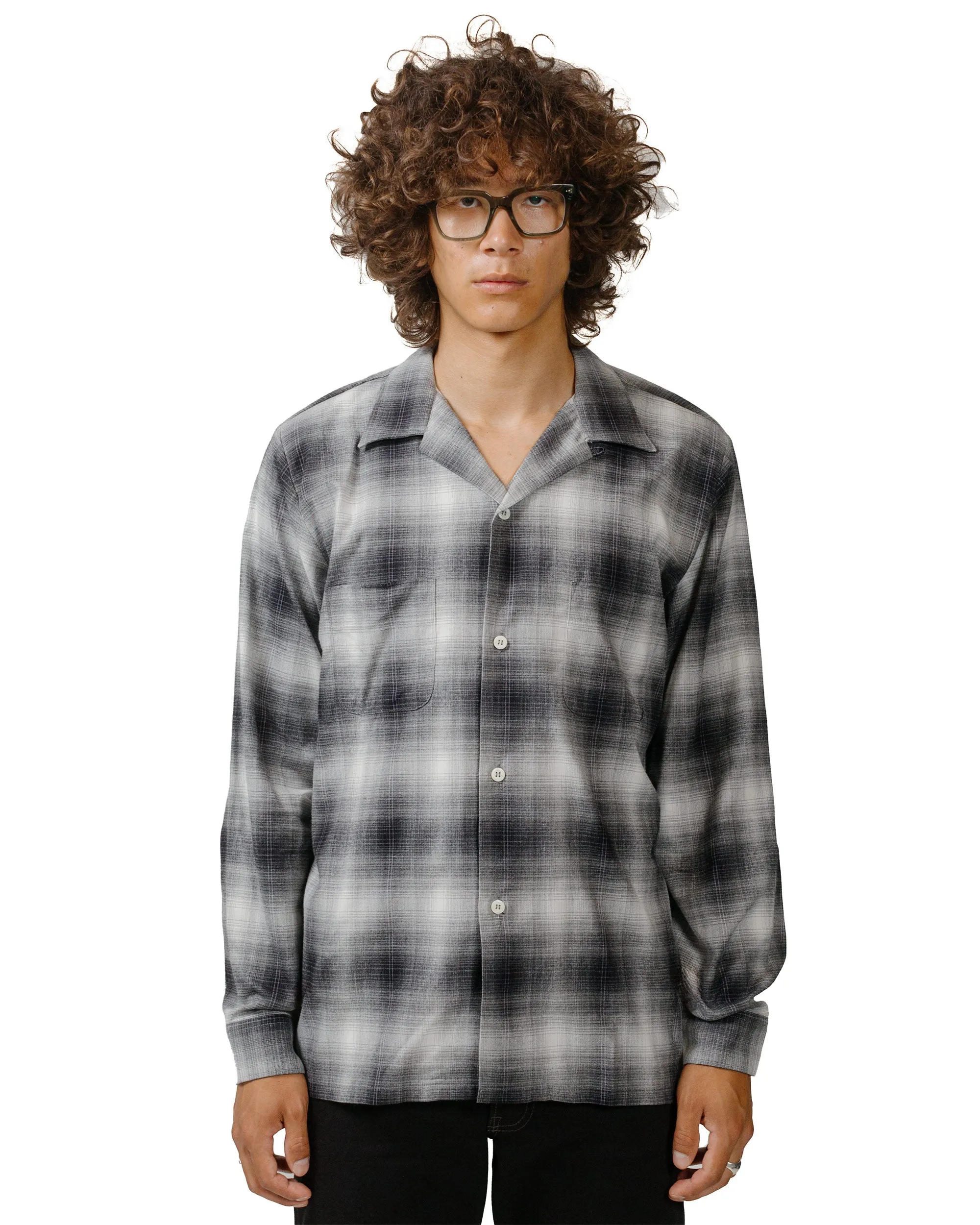 The Real McCoy's MS24006 Ombre Cotton Rayon Open Collar Shirt Gray Classic Appeal Must-Have Item