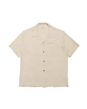 The Real McCoy's MS24008 Silk Rayon Open Collar Shirt Ecru Eco-friendly