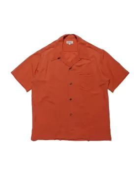 The Real McCoy's MS24008 Silk Rayon Open Collar Shirt Orange Anti Static Finish
