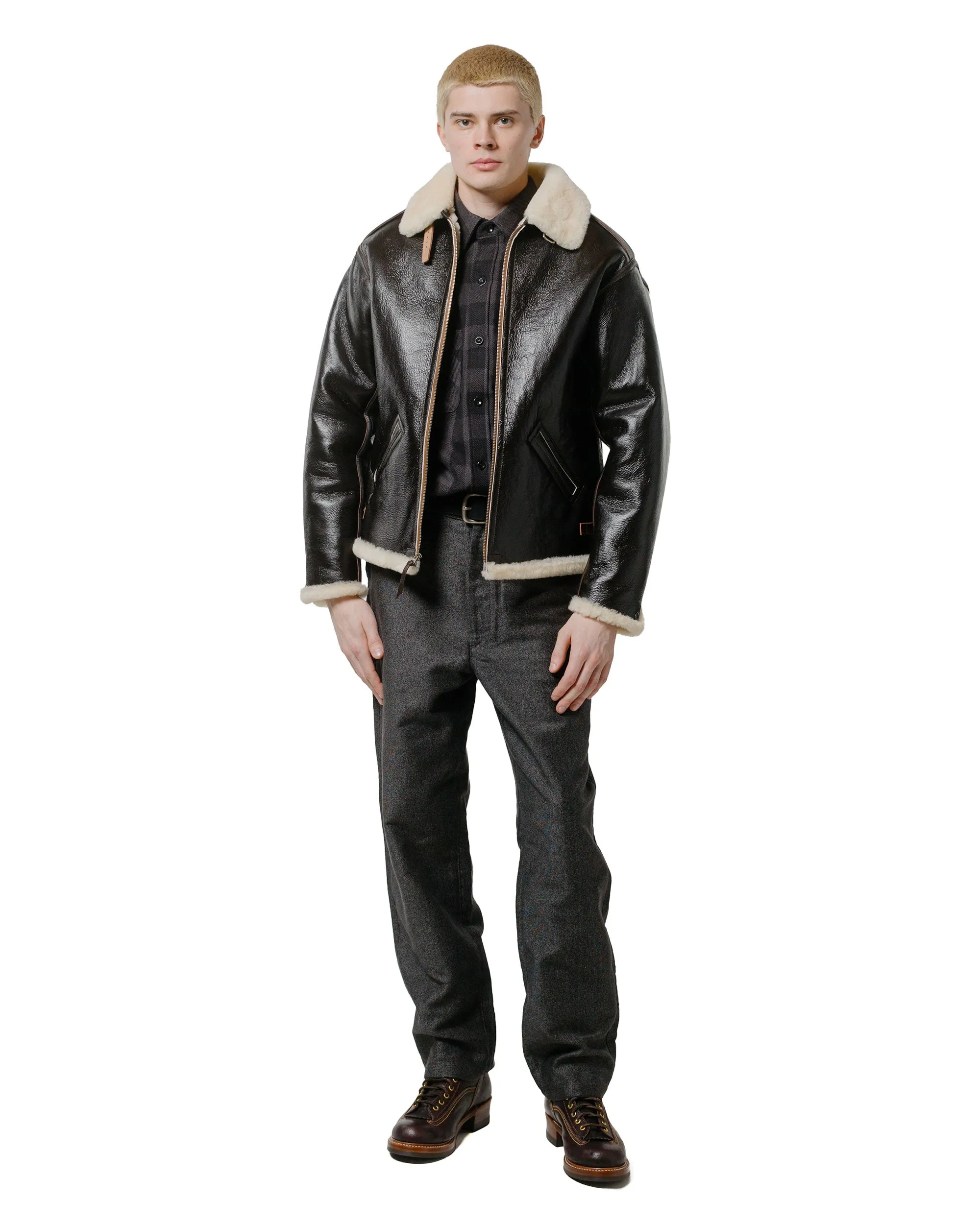Fashion-Forward The Real McCoy's MS24102 8HU Twisted-Yarn Buffalo Check Flannel Shirt Black/Charcoal